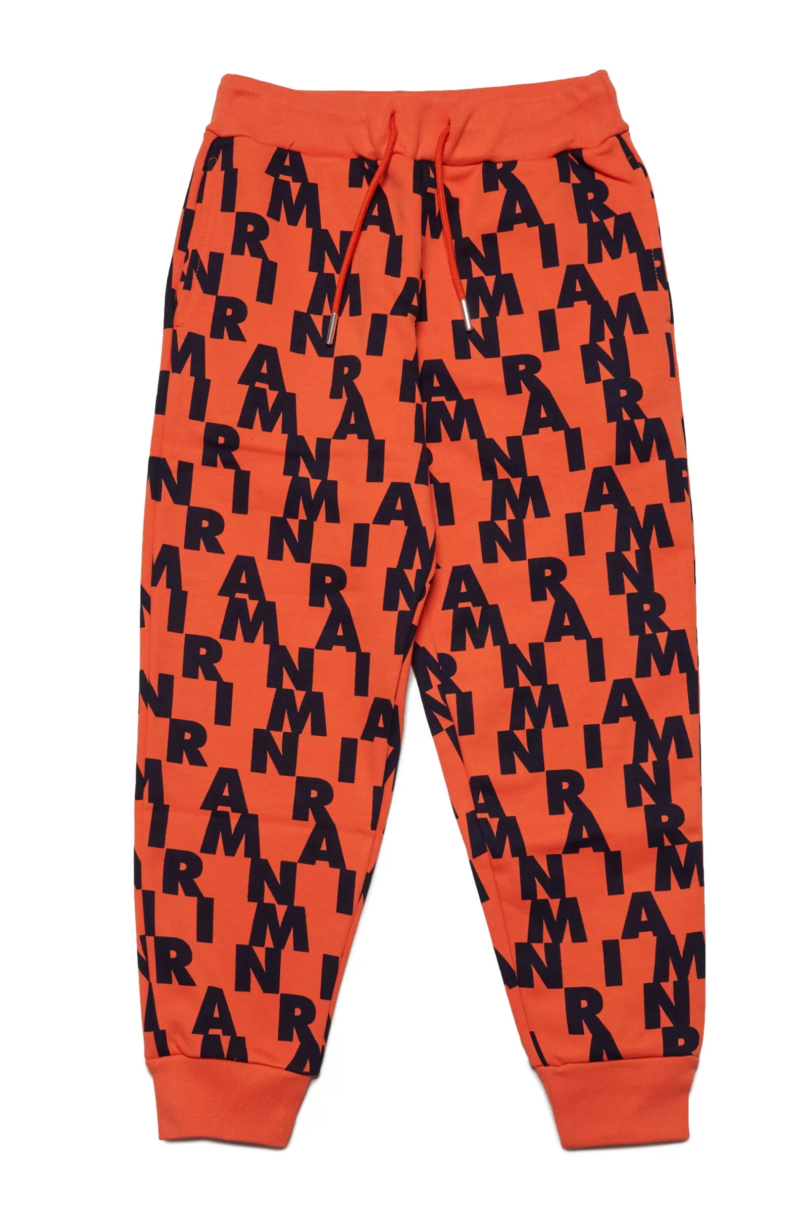 Pantaloni<MARNI Pantaloni Jogger In Felpa A Motivo Allover Arancione Tigre