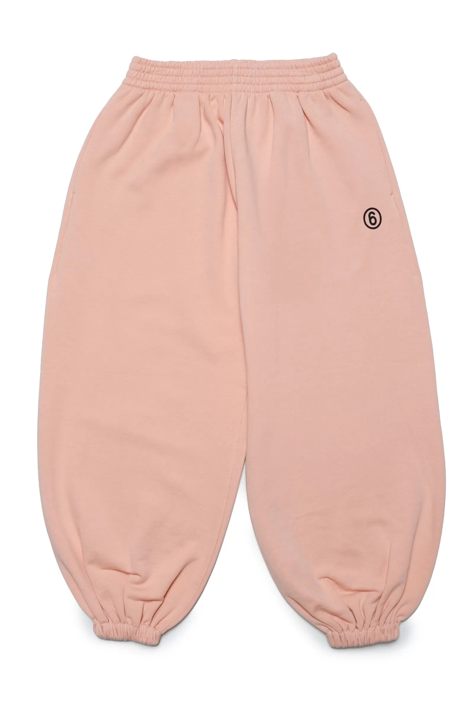 Pantaloni<MM6 MAISON MARGIELA Pantaloni Jogger In Felpa Con Logo Rosa Pesca