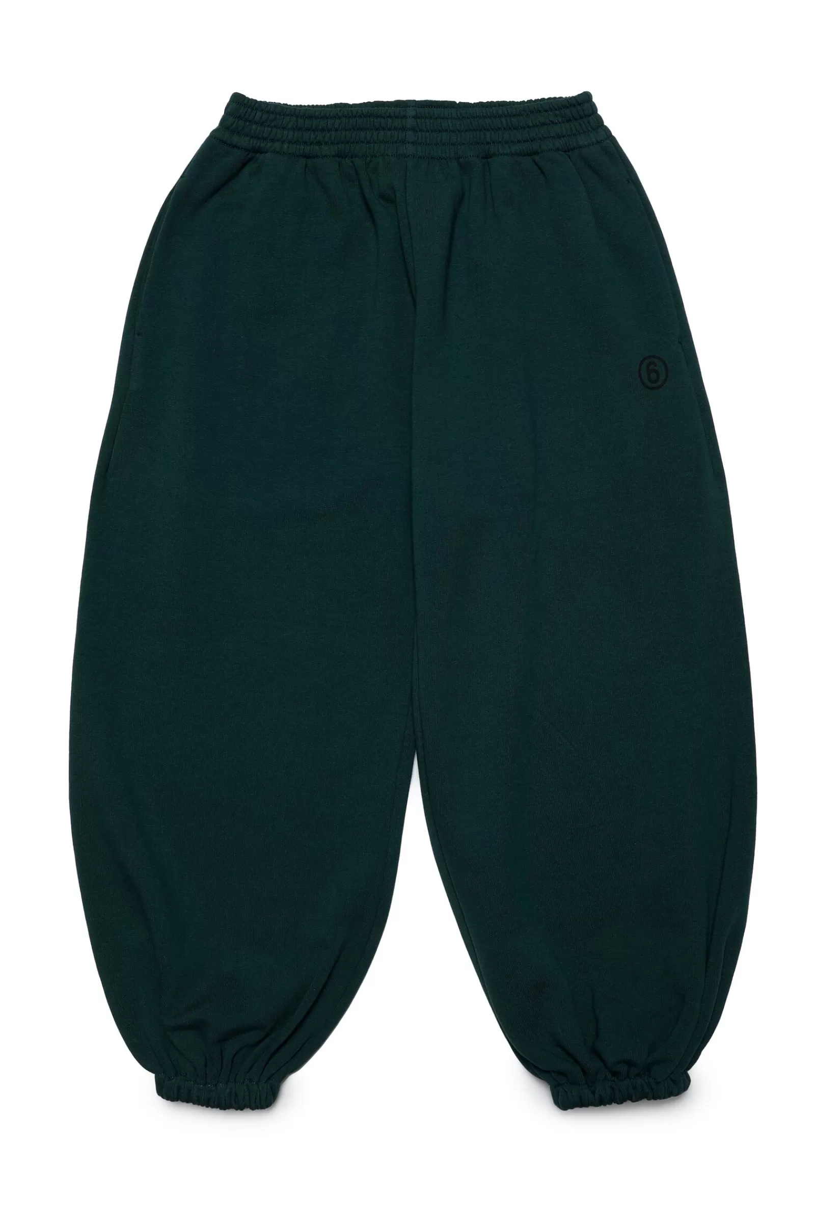 Pantaloni<MM6 MAISON MARGIELA Pantaloni Jogger In Felpa Con Logo Verde Foresta