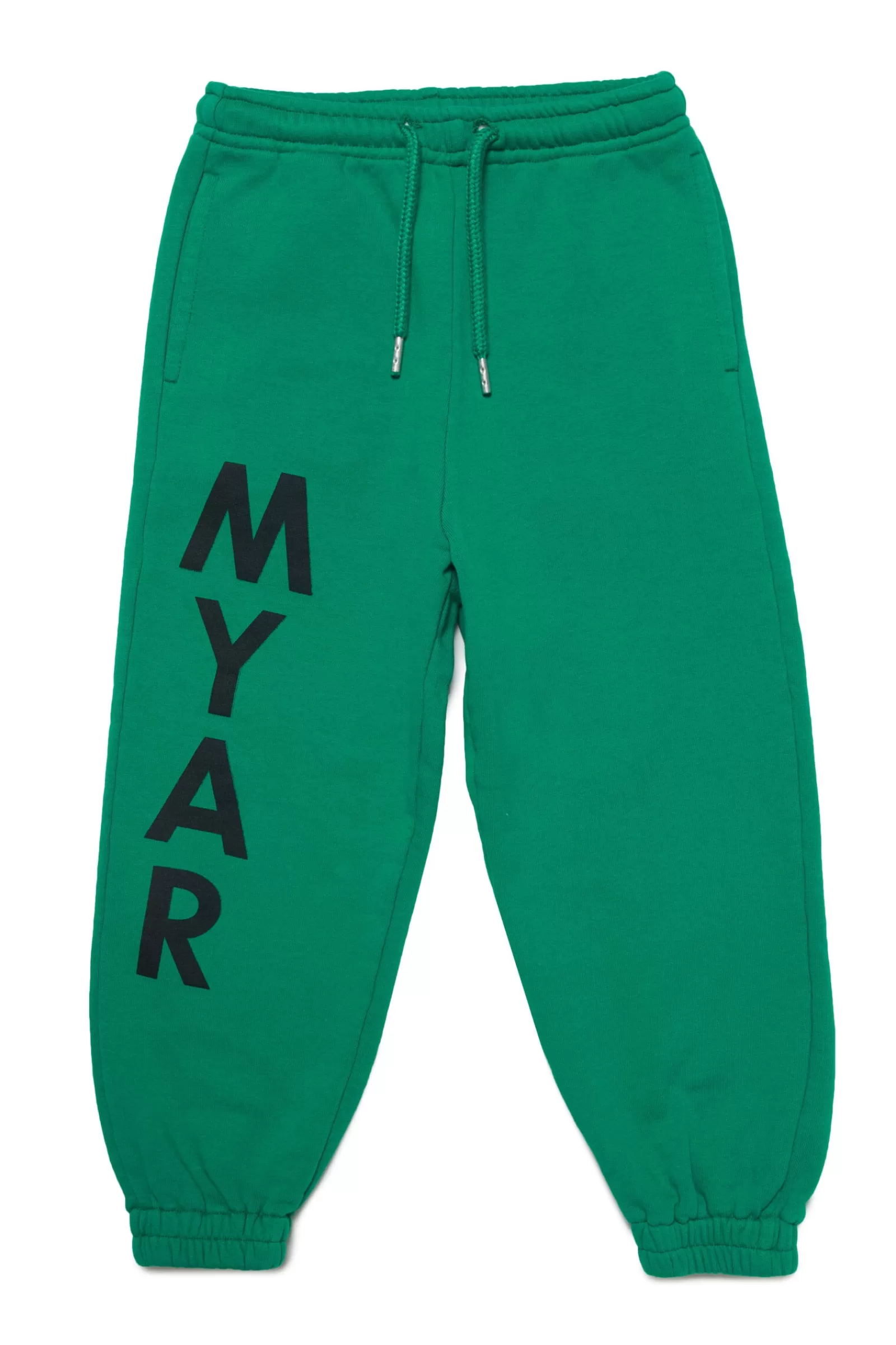 Pantaloni<MYAR Pantaloni Jogger In Felpa Deadstock Verde Con Logo Verticale Verde Smeraldo