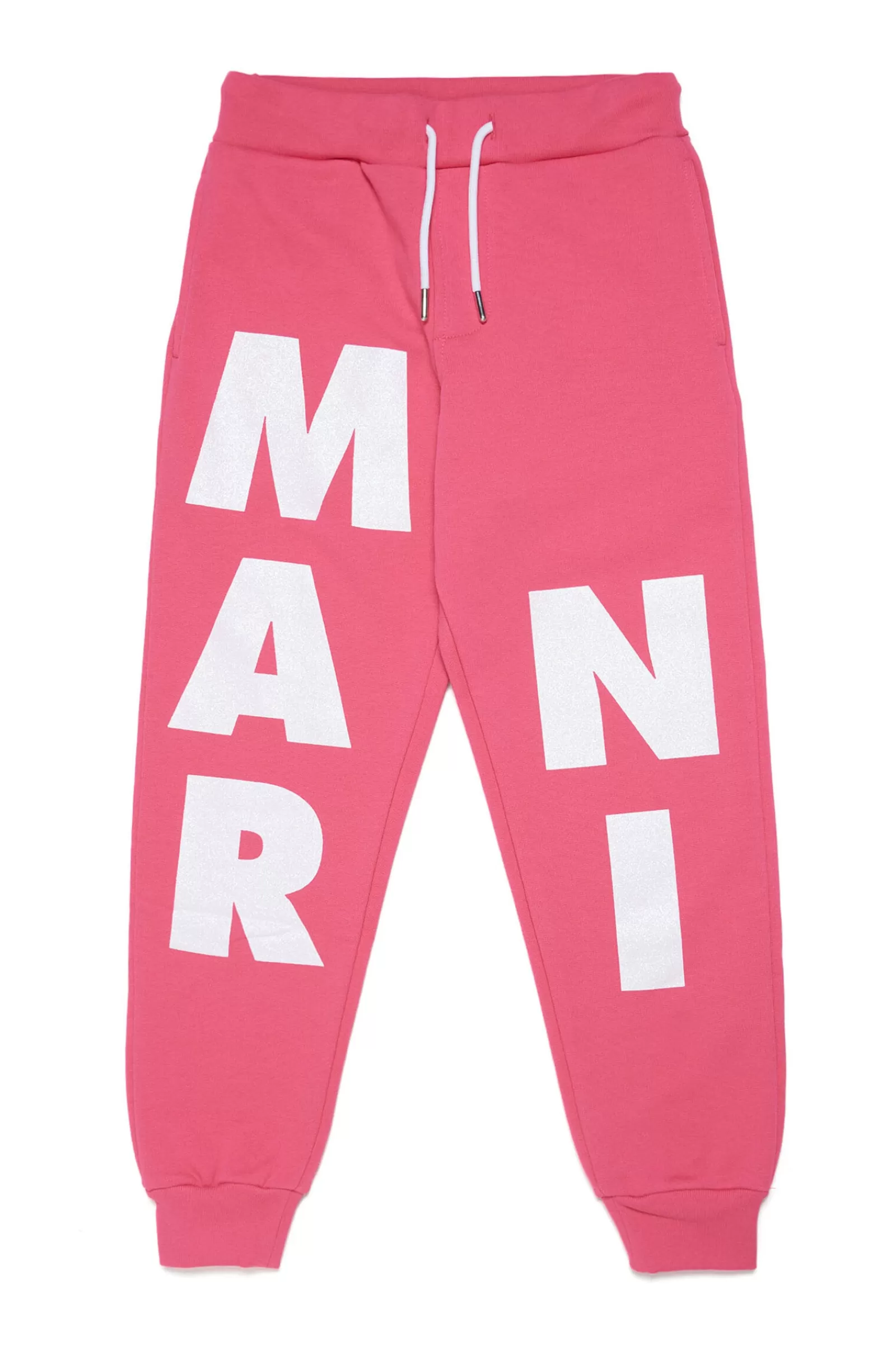 Pantaloni<MARNI Pantaloni Jogging Fucsia In Cotone Con Logo Displaced Fucsia Luminoso