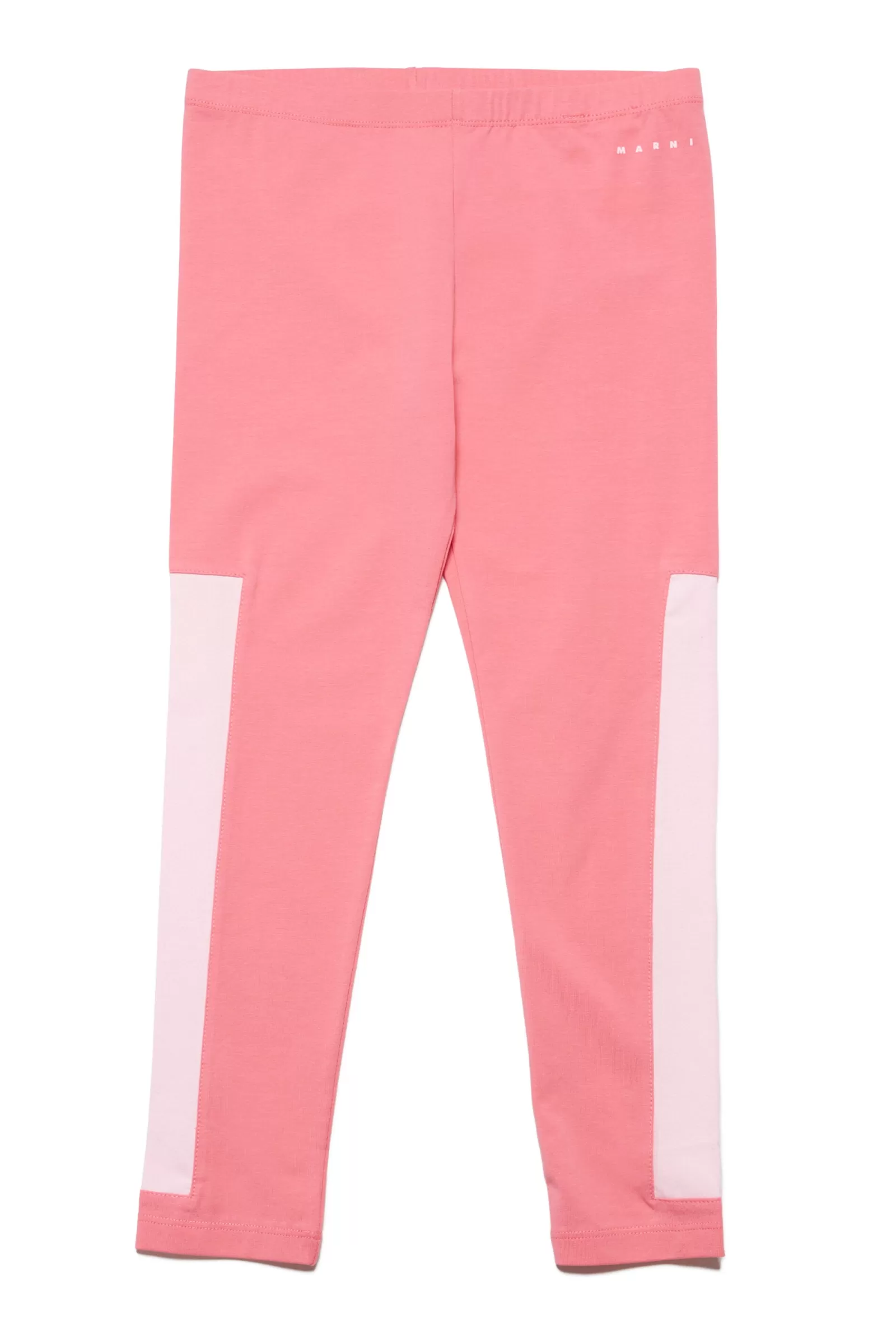 Pantaloni<MARNI Pantaloni Leggings In Jersey Con Bande E Logo Rosa Caramella