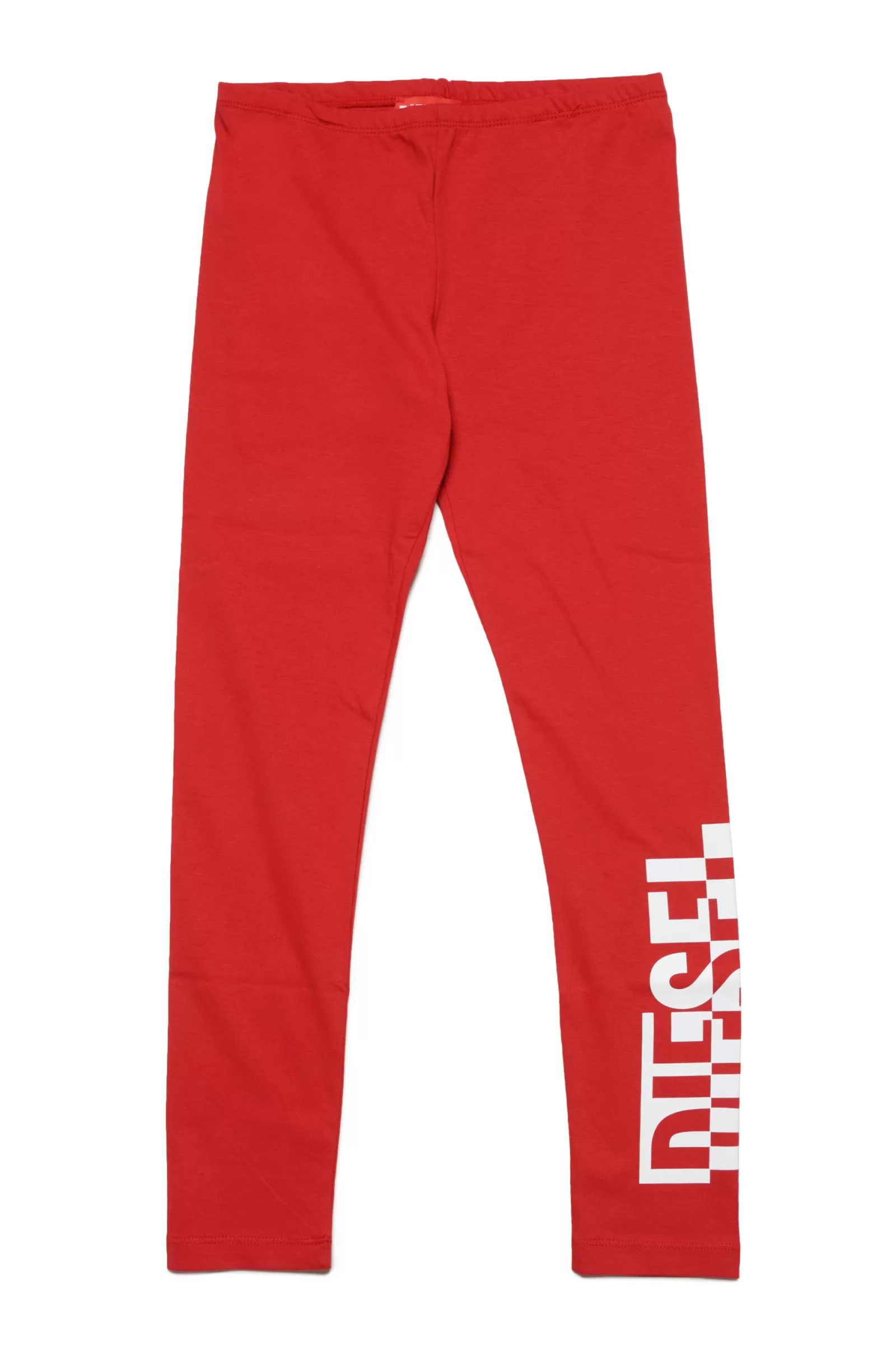 Pantaloni<DIESEL Pantaloni Leggings In Jersey Con Logo Sezionato Rosso