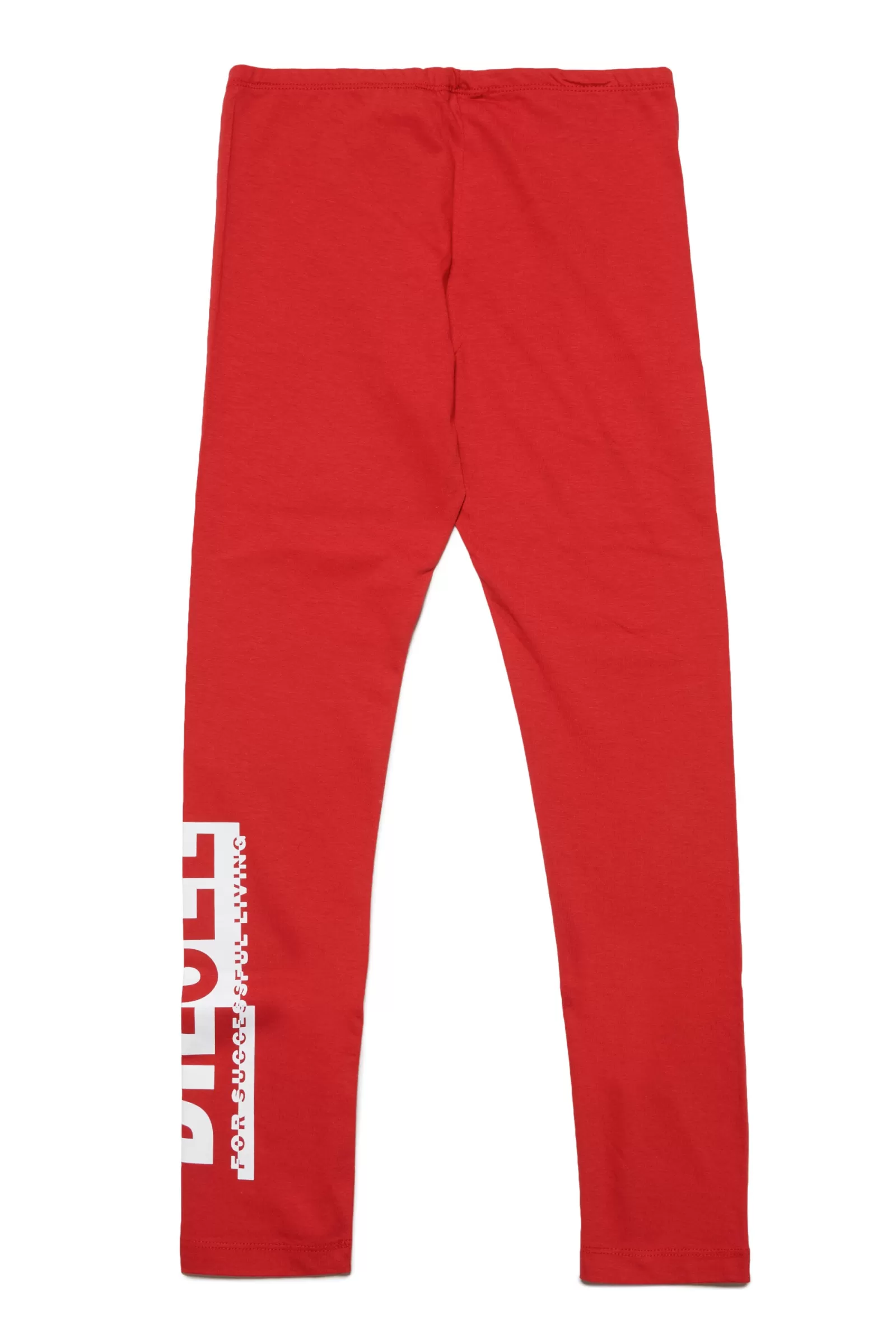 Pantaloni<DIESEL Pantaloni Leggings In Jersey Con Logo Sezionato Rosso