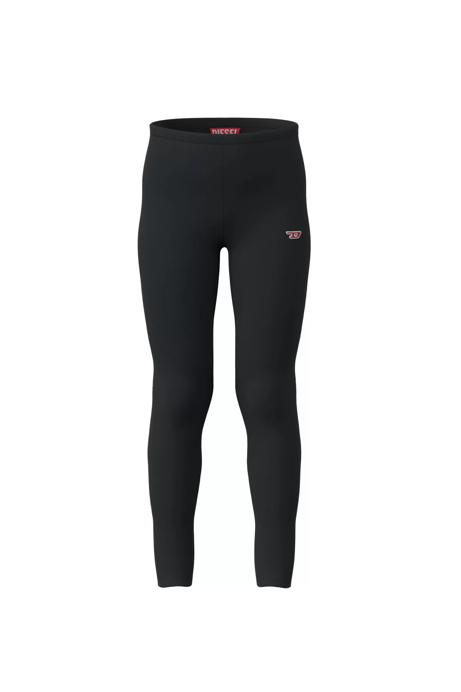 Pantaloni<DIESEL Pantaloni Leggings Neri Con Logo Ricamato Nero