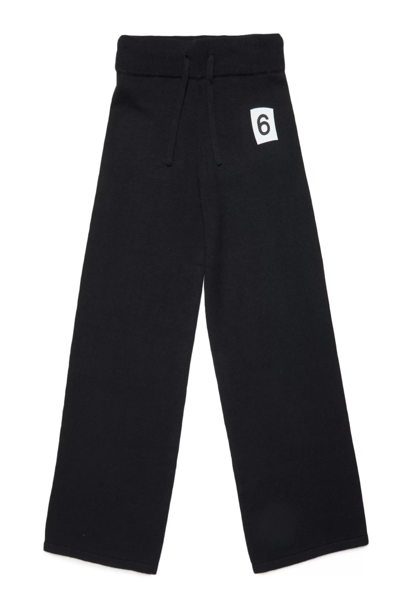 Pantaloni<MM6 MAISON MARGIELA Pantaloni Neri In Cotone Con Logo 6 Nero