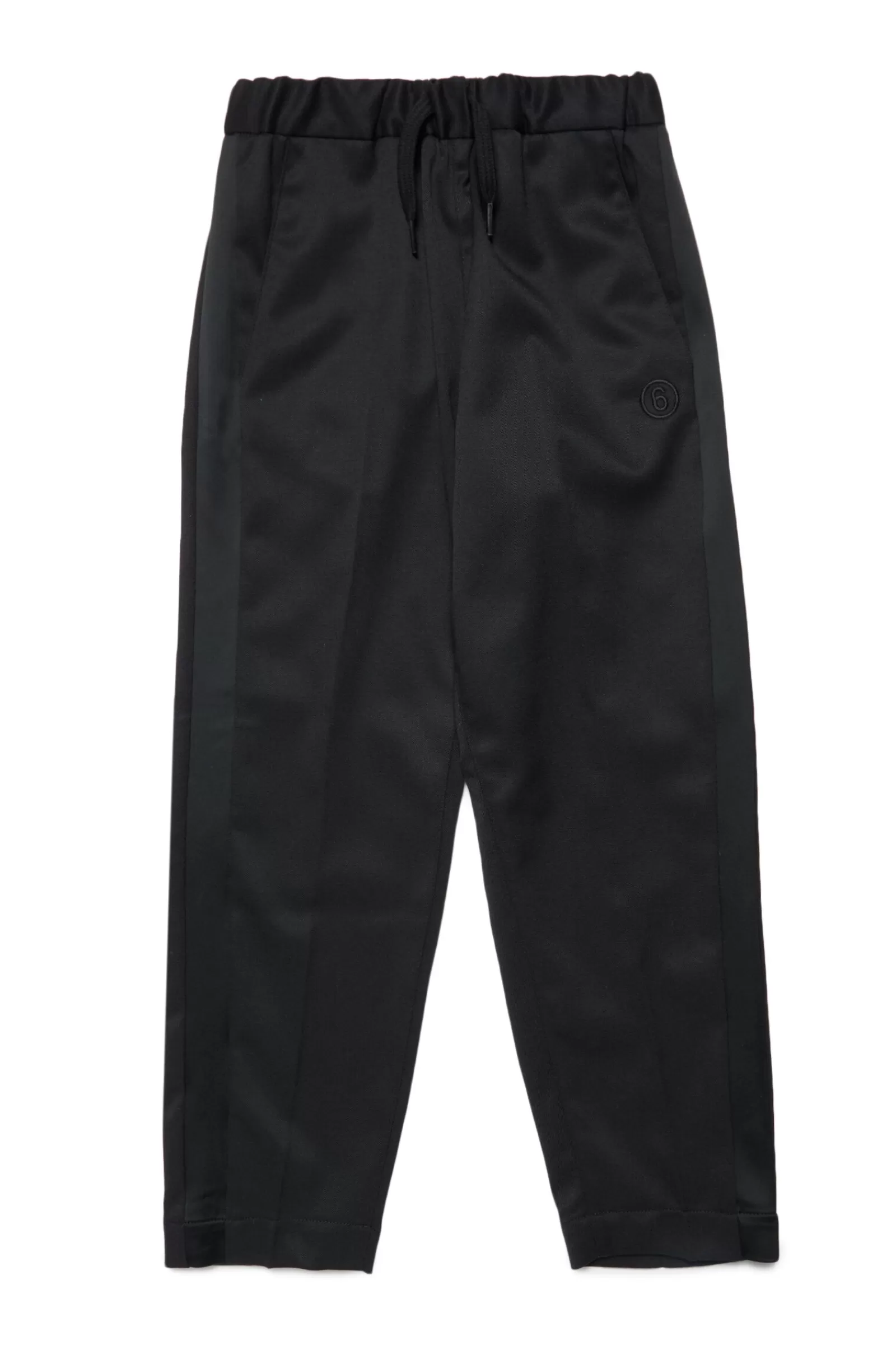 Pantaloni<MM6 MAISON MARGIELA Pantaloni Neri In Fresco Lana Con Bande Laterali Nero