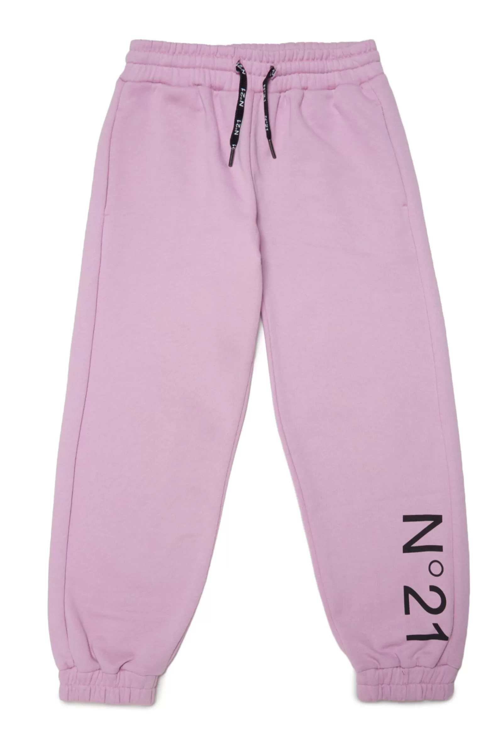 Pantaloni<N°21 Pantaloni Rosa In Felpa Con Logo Lilla Antico