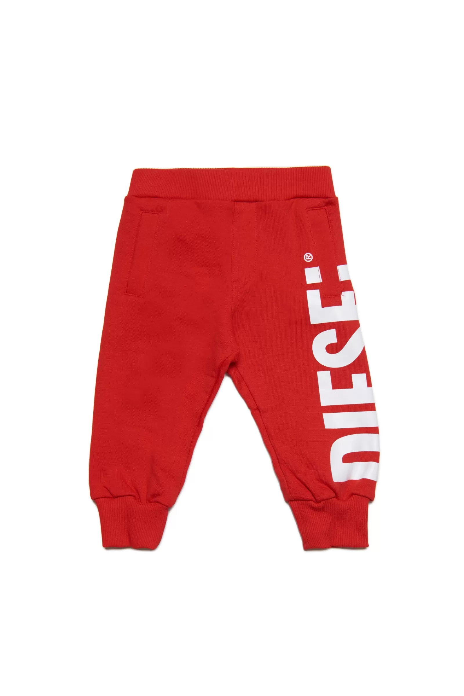 Pantaloni E Shorts<DIESEL Pantaloni Rossi In Cotone Con Logo Extra-Large Rosso Garofano