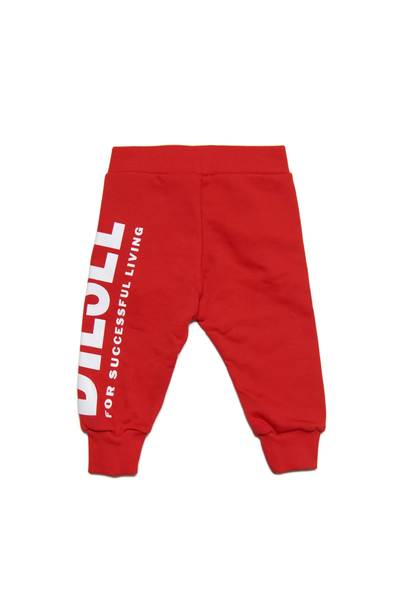 Pantaloni E Shorts<DIESEL Pantaloni Rossi In Cotone Con Logo Extra-Large Rosso Garofano