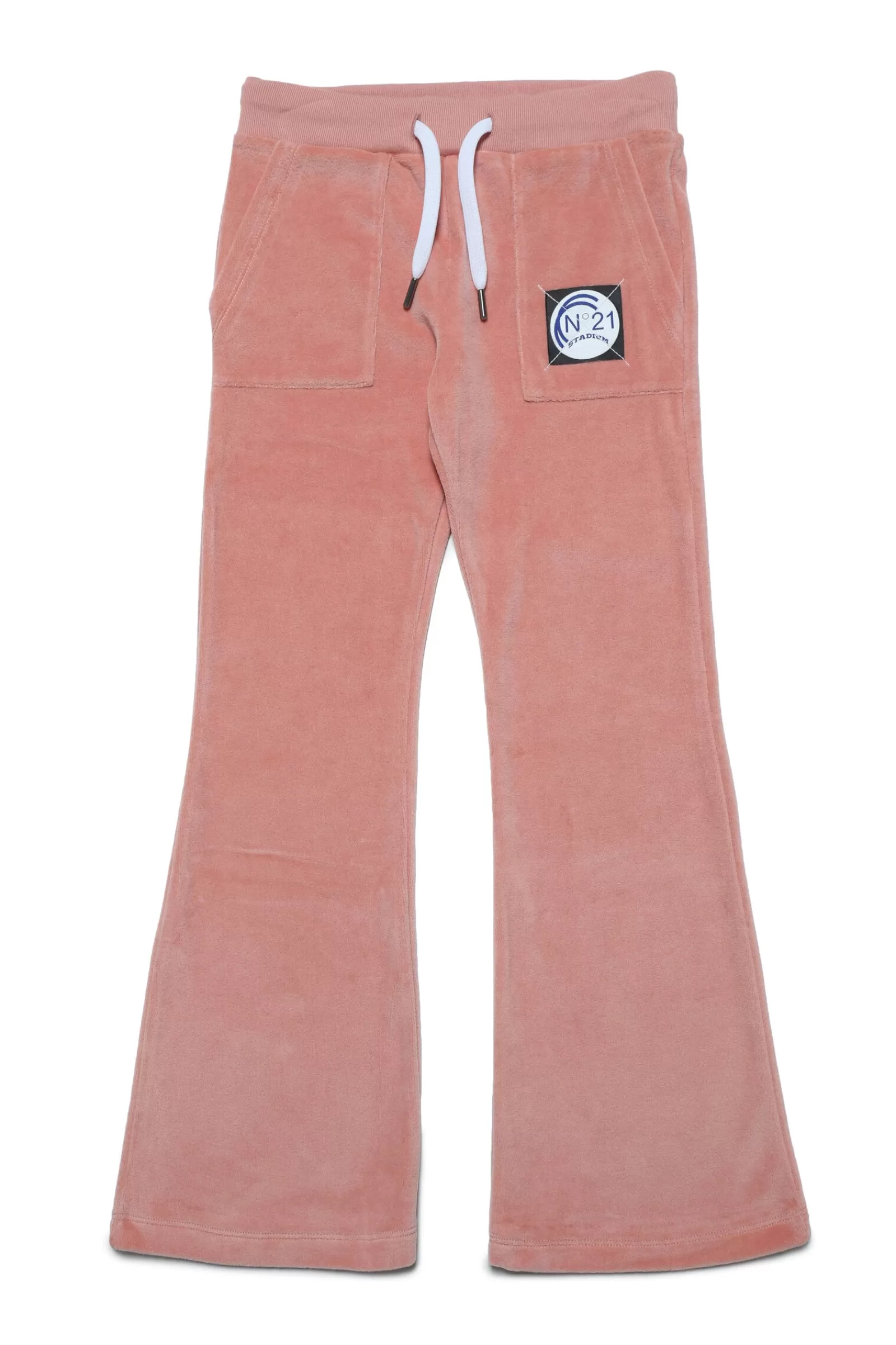 Pantaloni<N°21 Pantaloni Sportivi In Ciniglia Con Logo Rosa Antico Bois De Rose