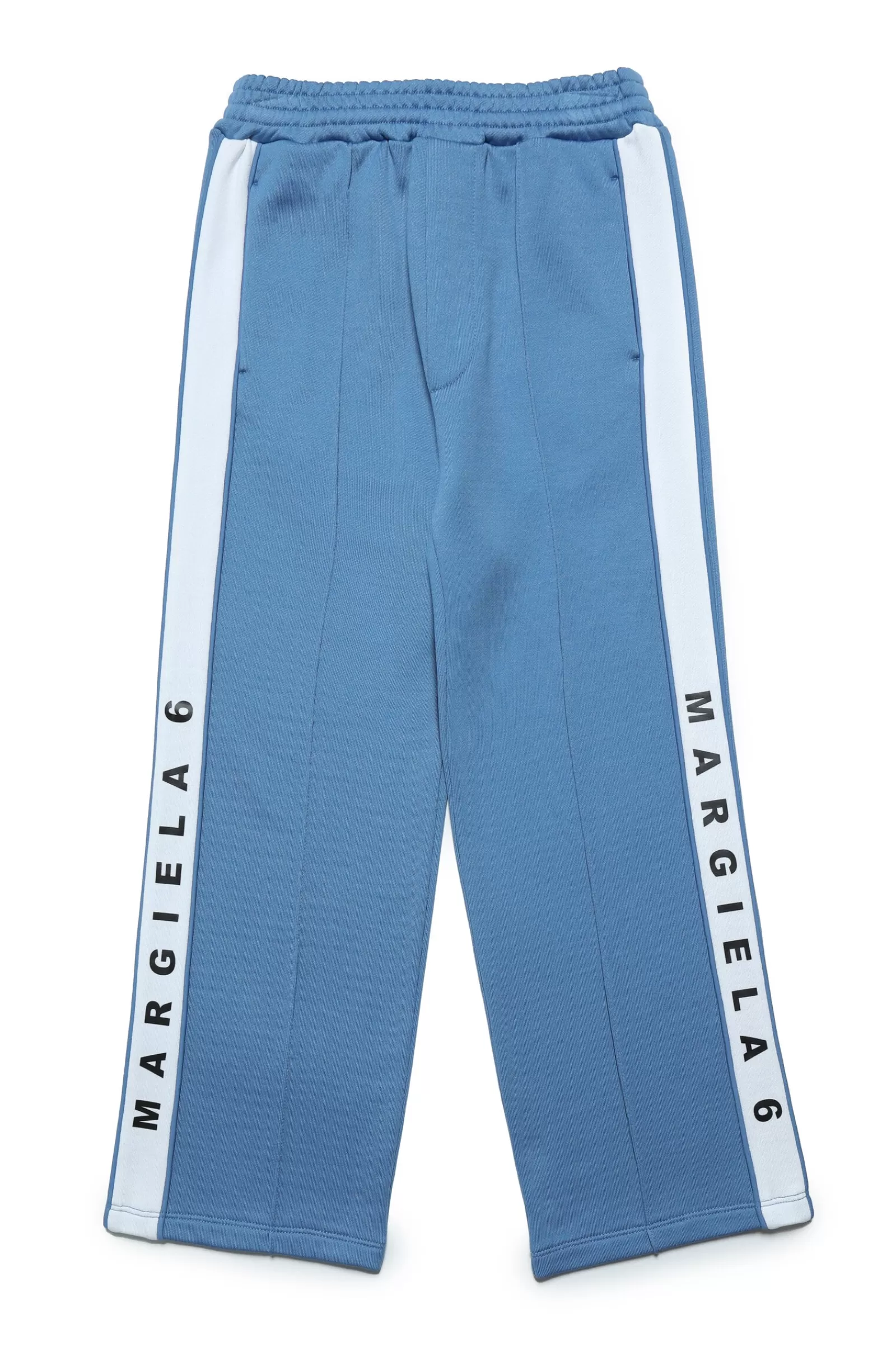 Pantaloni<MM6 MAISON MARGIELA Pantaloni Sportivi In Felpa Tecnica Con Banda Logata Blu Seventies