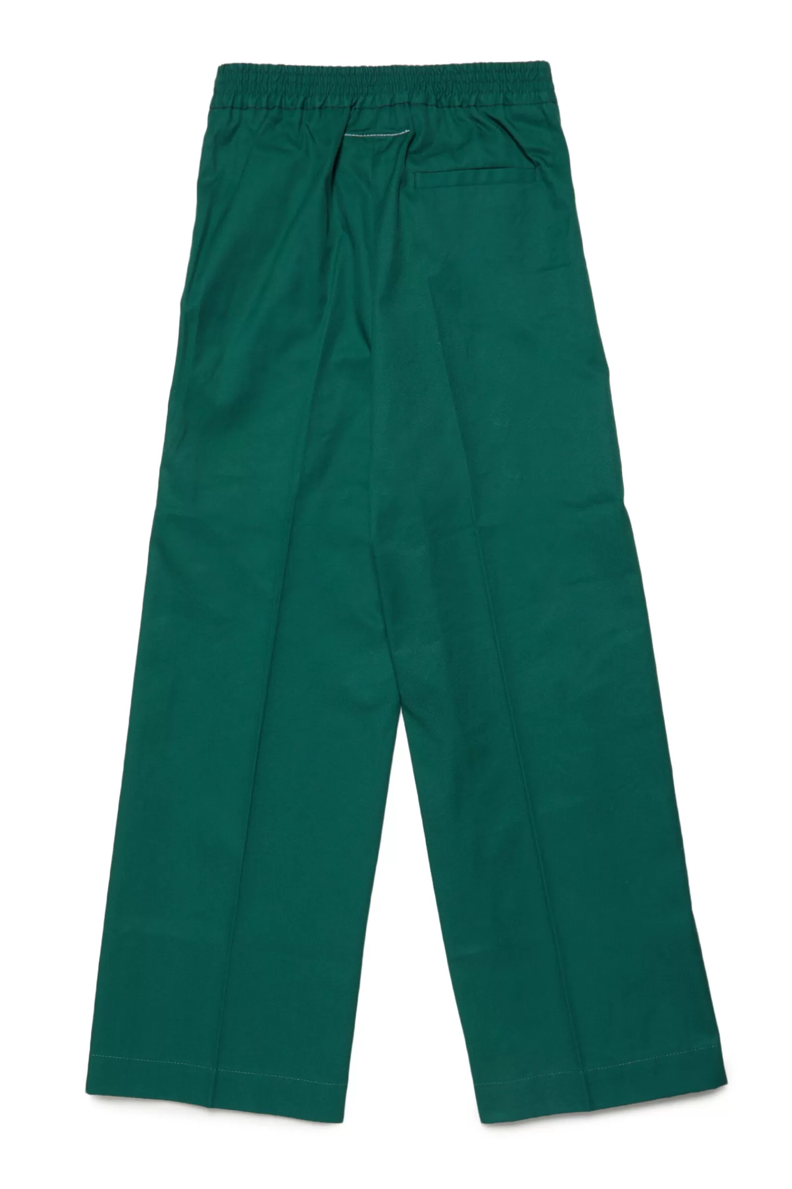 Pantaloni<MM6 MAISON MARGIELA Pantaloni Verdi In Twill Con Piega Verde Foresta