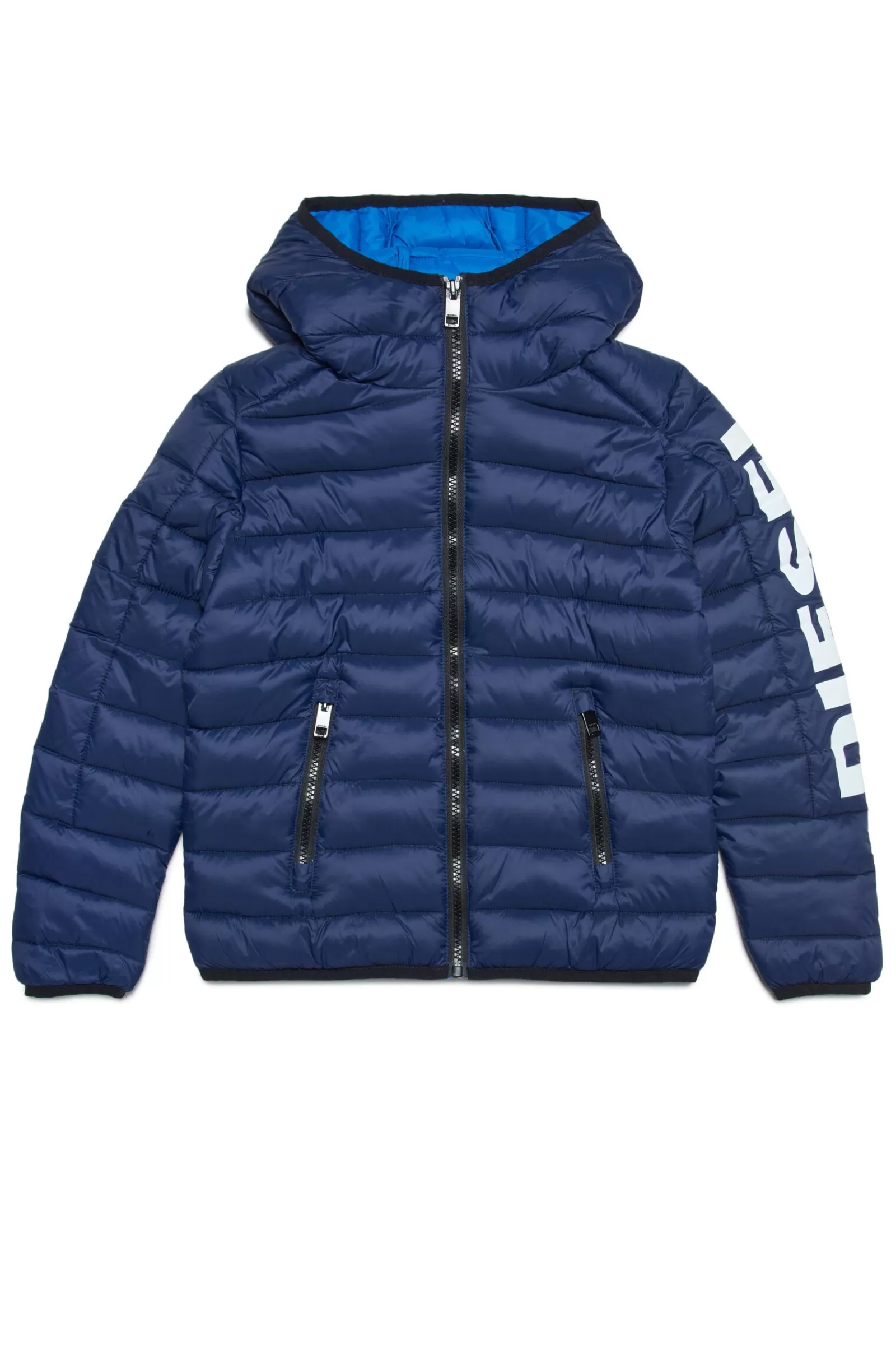 Giacche E Piumini<DIESEL Piumino Lightweight Blu Navy In Fake Down Blu Pavone