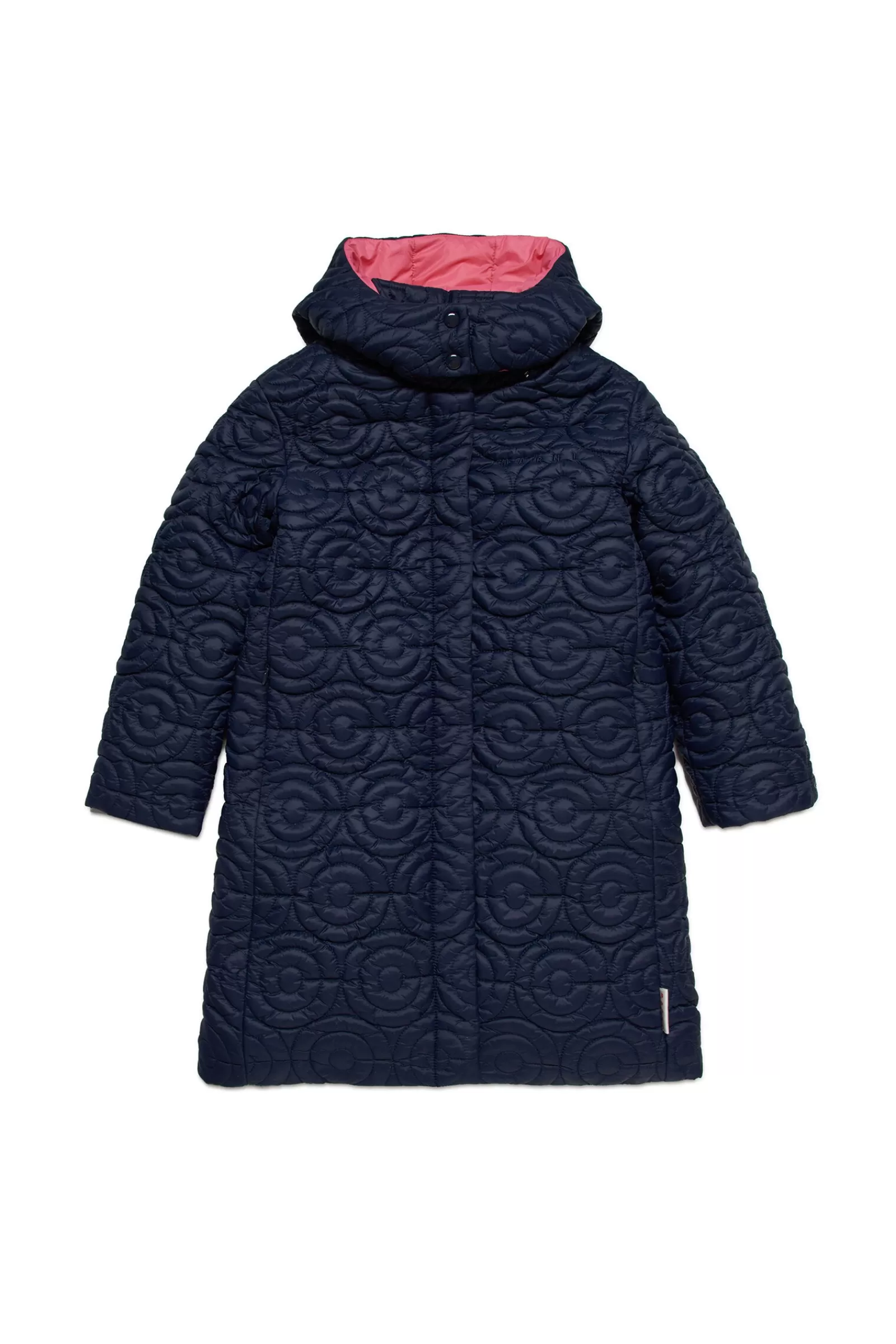 Giacche E Piumini<MARNI Piumino Lungo Con Trapuntatura Allover A Cerchi Blu Navy