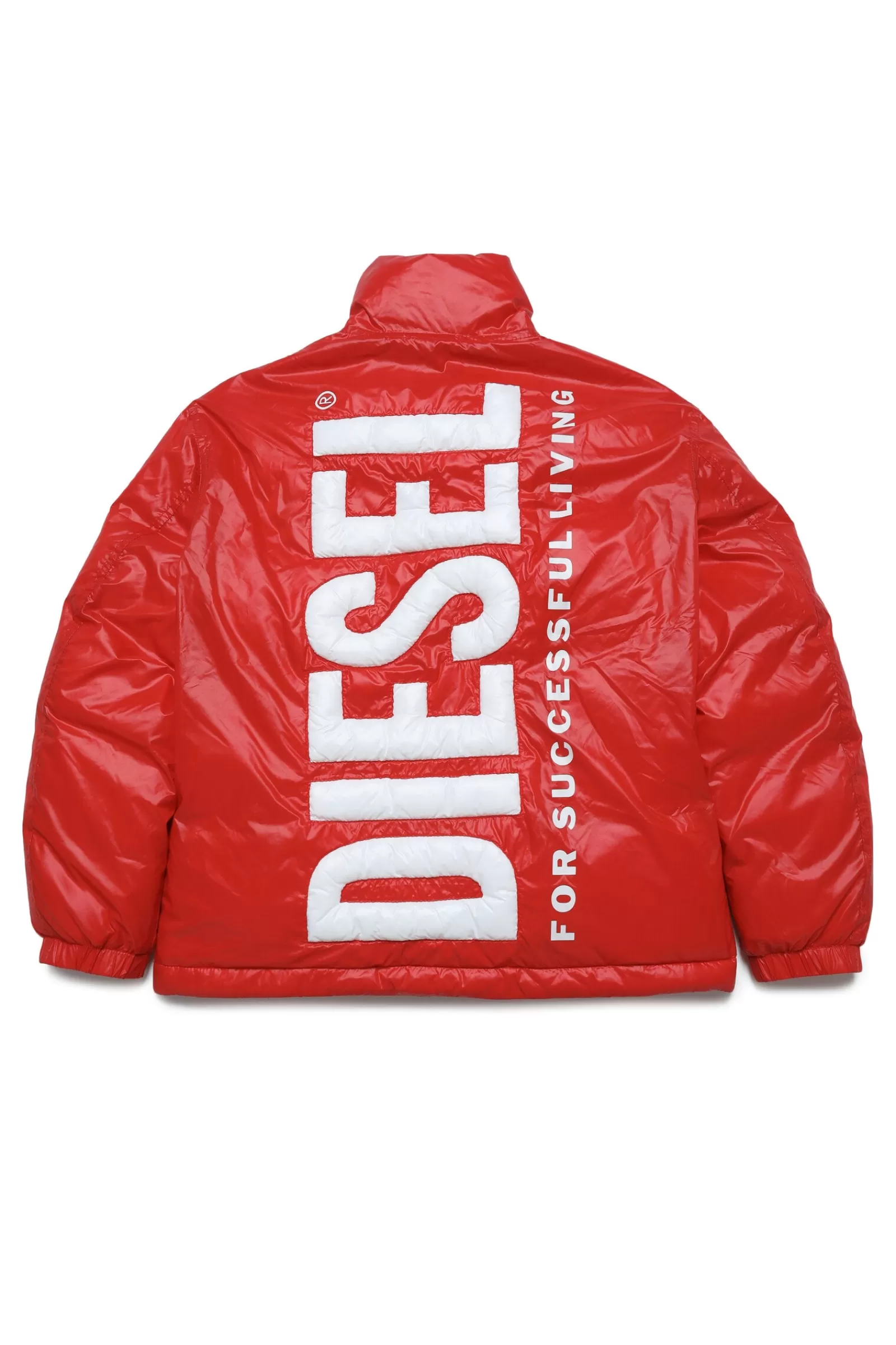 Giacche E Piumini<DIESEL Piumino Rosso In Fake Down Con Logo Trapuntato Rosso Garofano