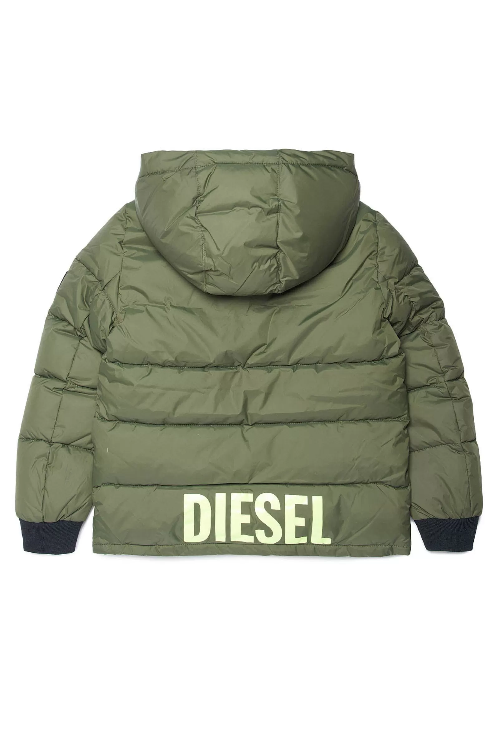 Giacche E Piumini<DIESEL Piumino Verde Con Logo Sul Retro Verde Oliva Scuro