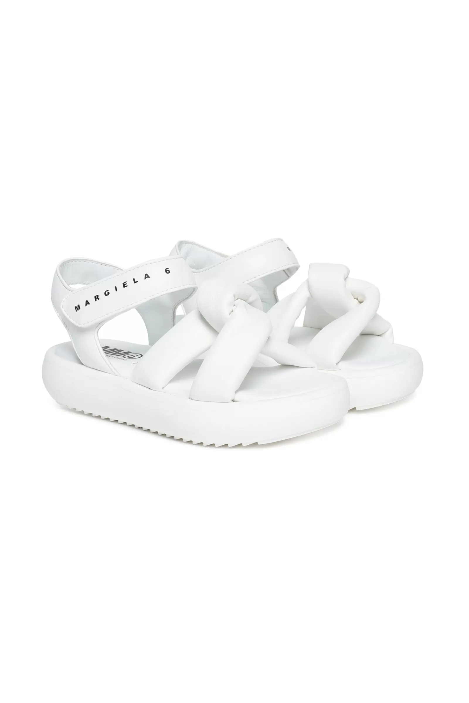 Sandali E Ciabatte<MM6 MAISON MARGIELA Sandali Annodati Bianchi Con Suola Chunky Bianco