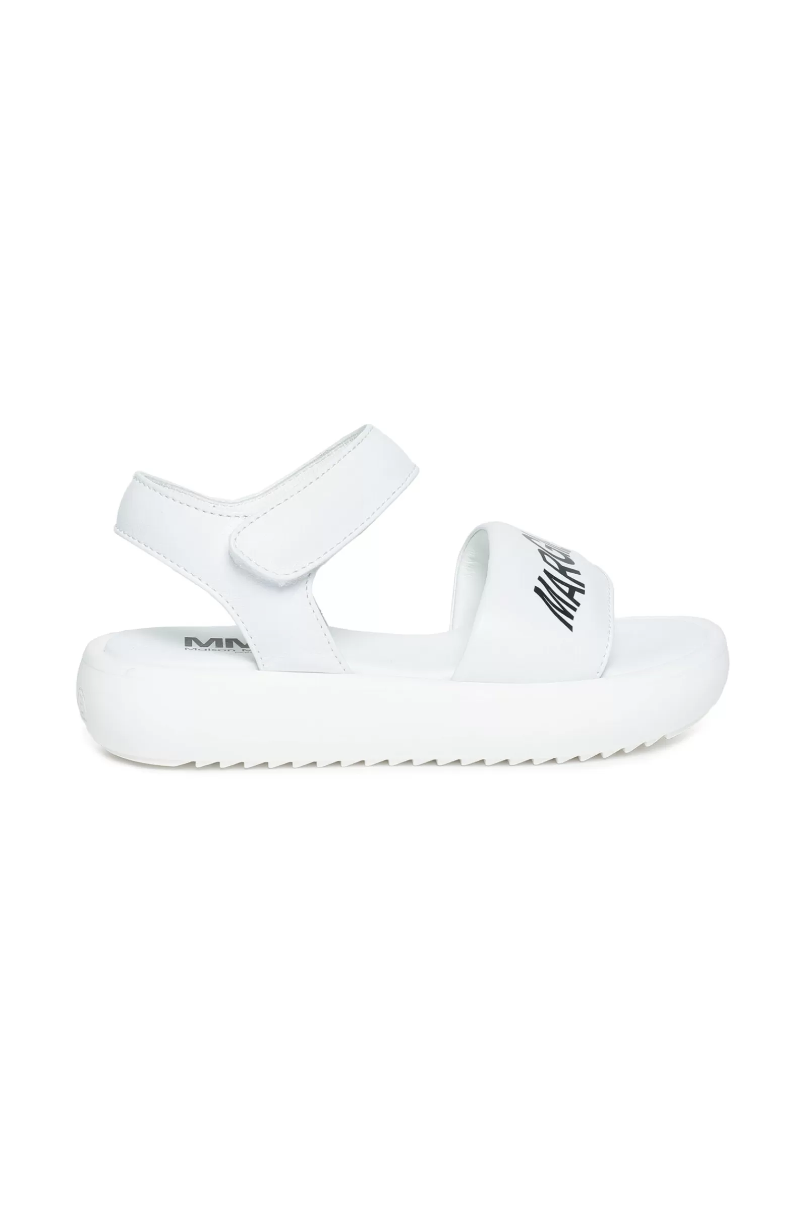 Sandali E Ciabatte<MM6 MAISON MARGIELA Sandali Bianchi Con Suola Chunky E Maxi-Logo Bianco