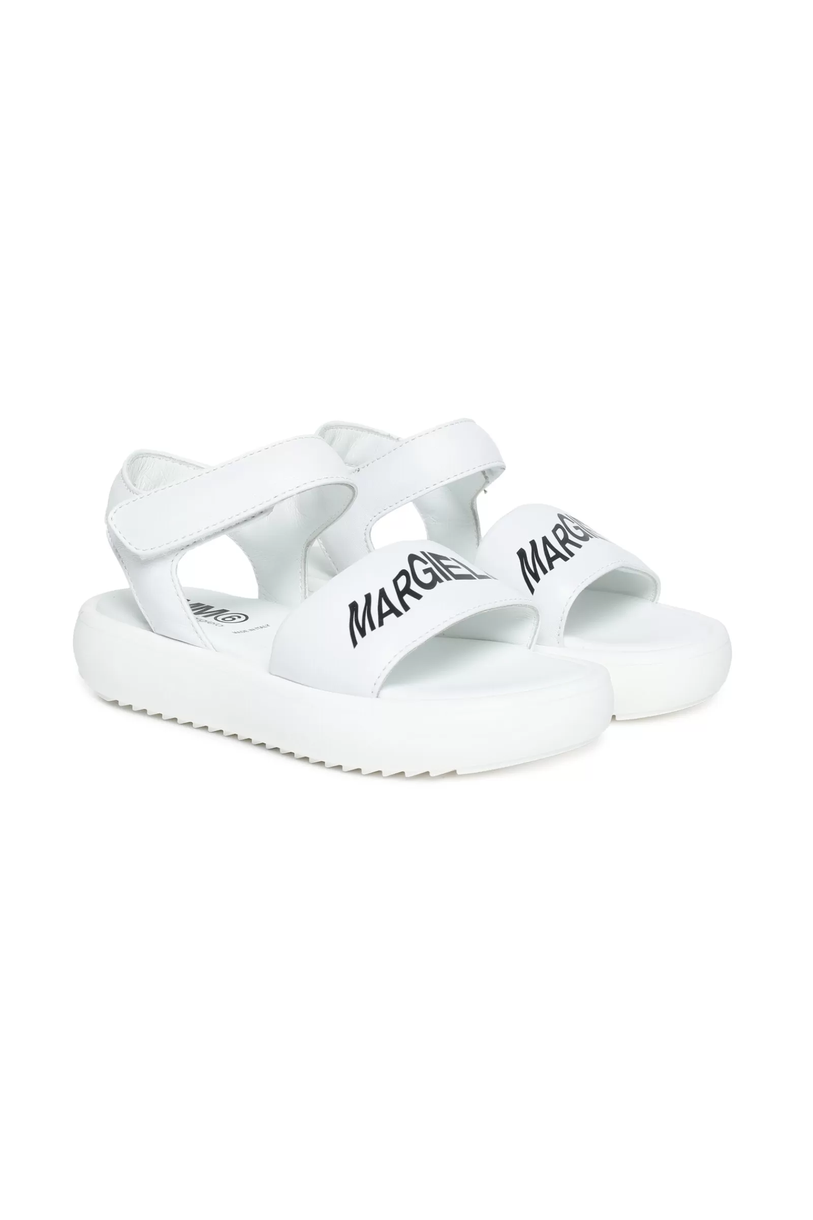 Sandali E Ciabatte<MM6 MAISON MARGIELA Sandali Bianchi Con Suola Chunky E Maxi-Logo Bianco