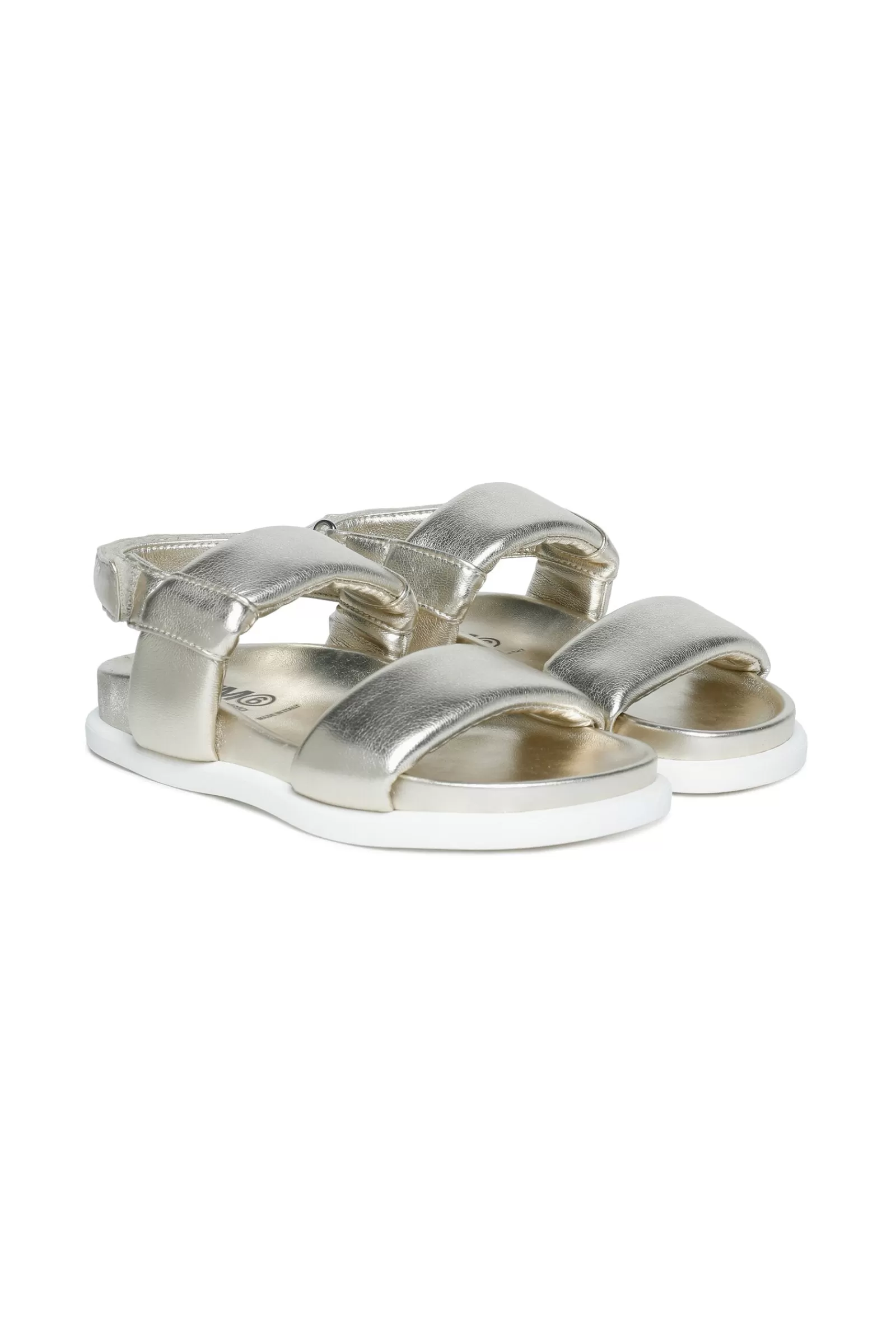 Sandali E Ciabatte<MM6 MAISON MARGIELA Sandali Fussbett Imbottiti In Pelle Gold Platino