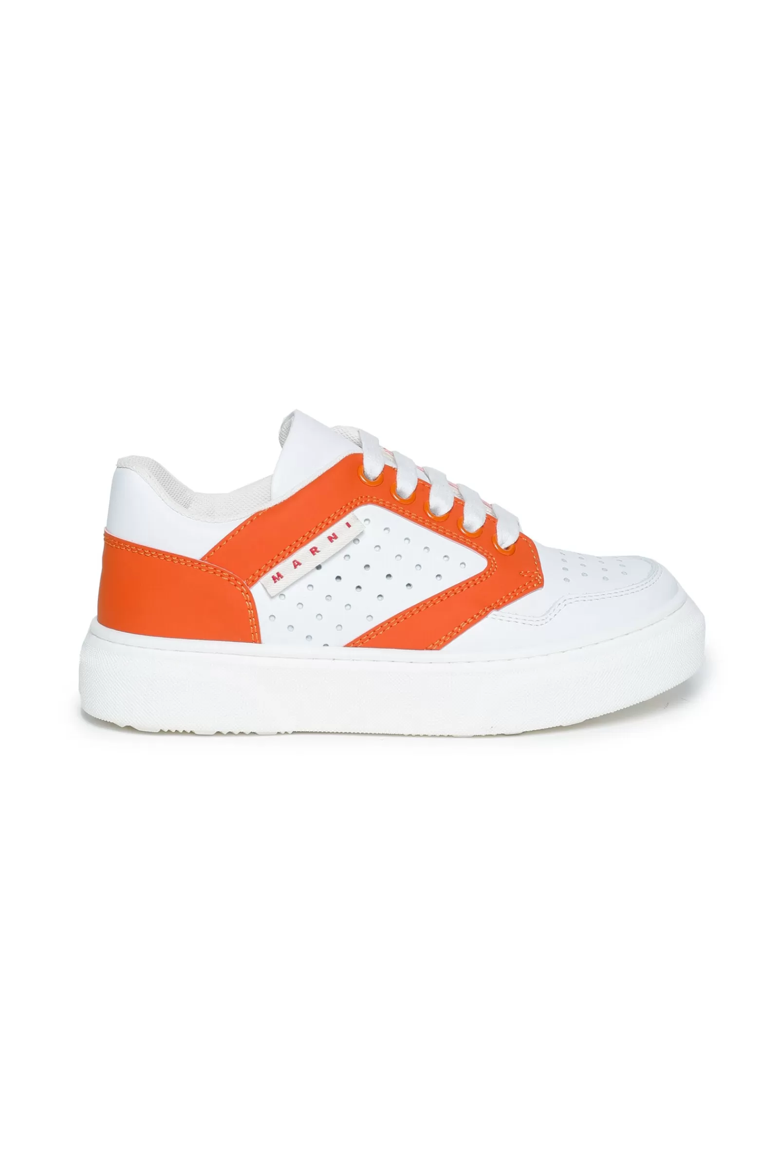 Sneakers<MARNI Scarpe Sneakers Basse Bianche Traforate Con Logo Bianco