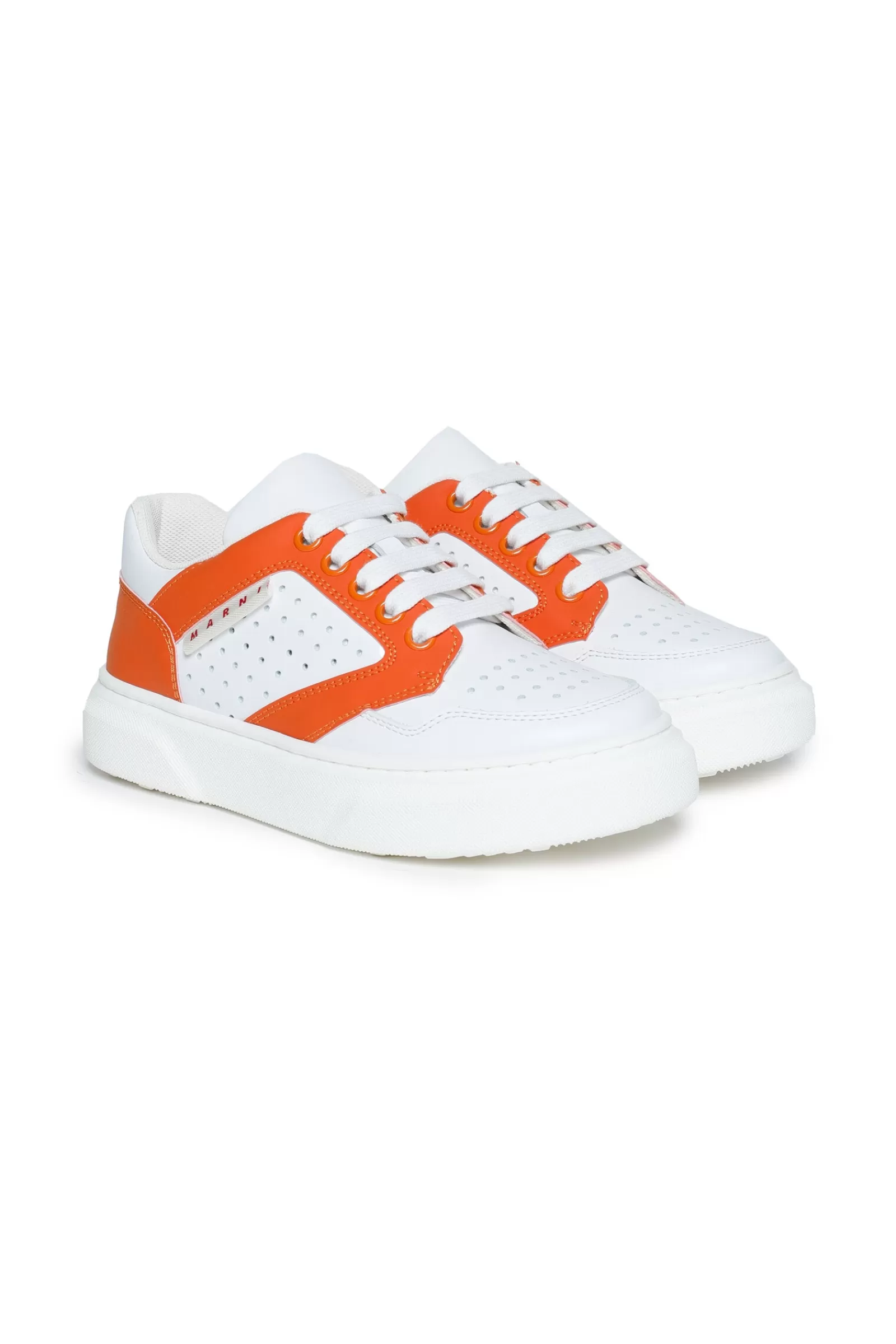 Sneakers<MARNI Scarpe Sneakers Basse Bianche Traforate Con Logo Bianco