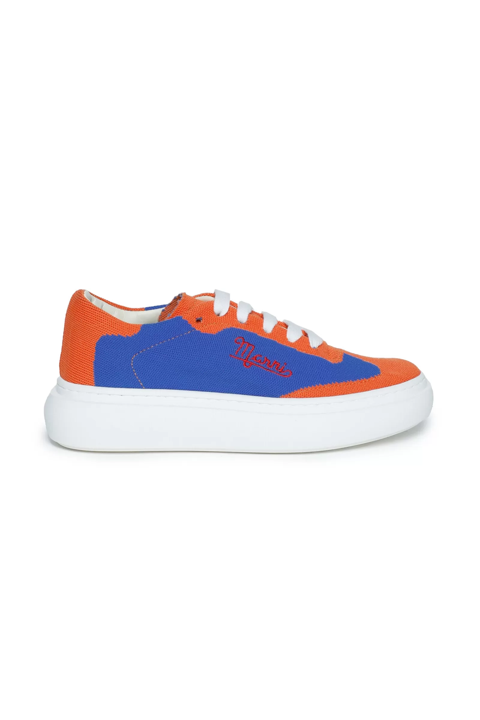 Sneakers<MARNI Scarpe Sneakers Basse Blu Trompe-L'Oeil Jacquard Indaco