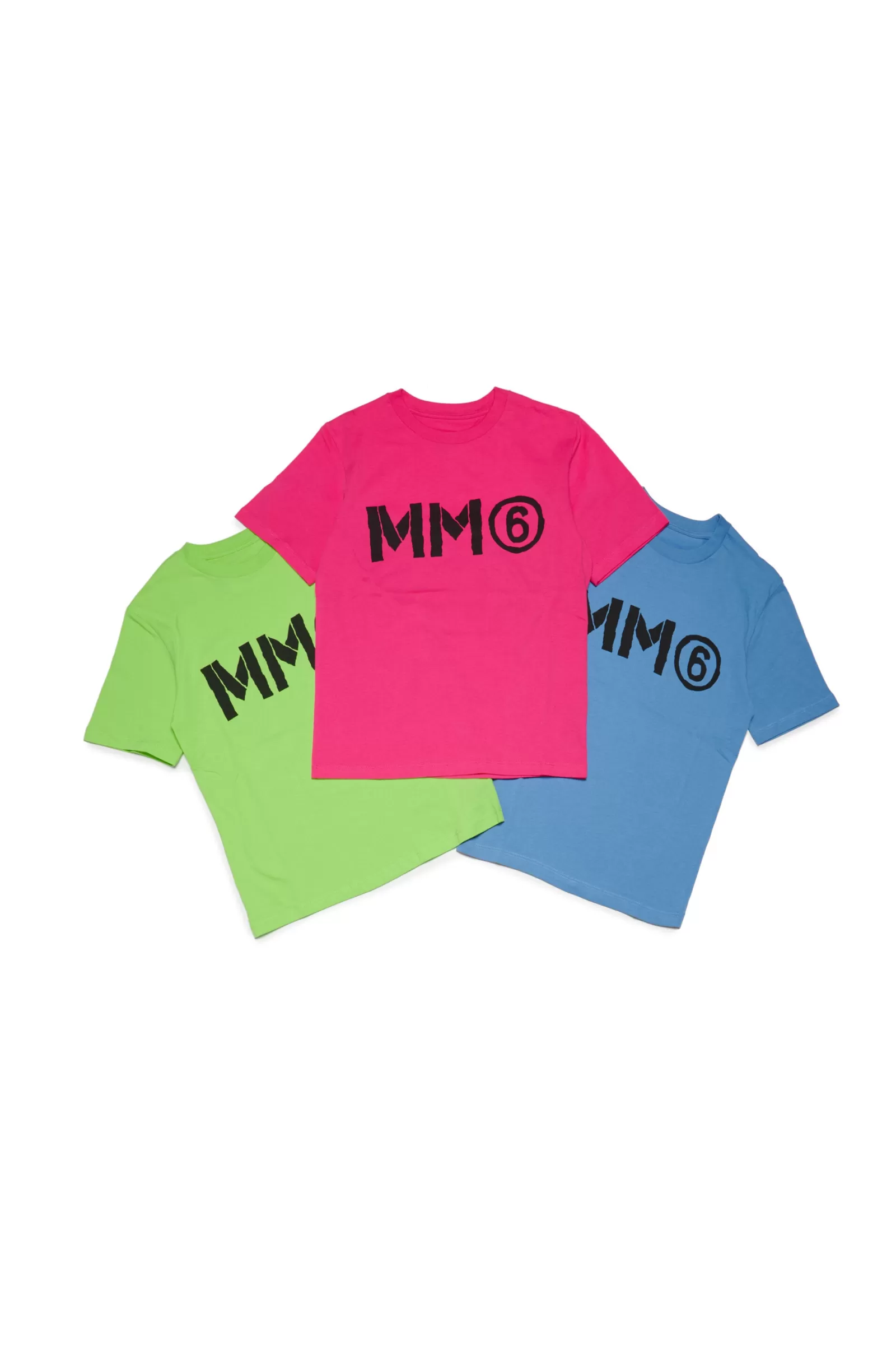 T-Shirt<MM6 MAISON MARGIELA Set Di 3 T-Shirt In Jersey Con Logo Verde Slime