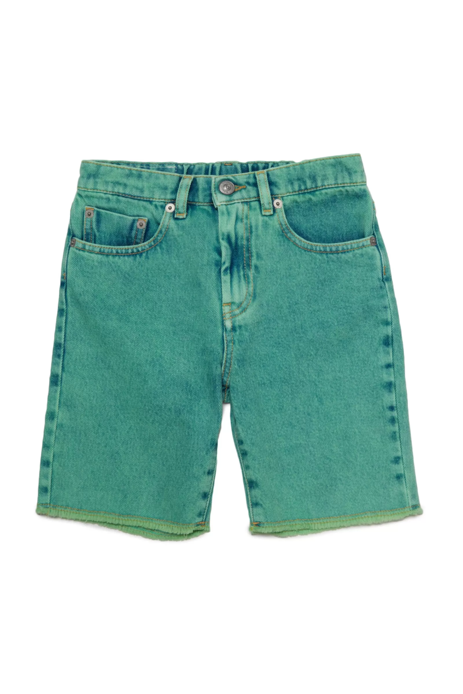 Gonne E Shorts<MM6 MAISON MARGIELA Shorts Acquamarina In Denim Con Sovratintura Verde Acquamarina