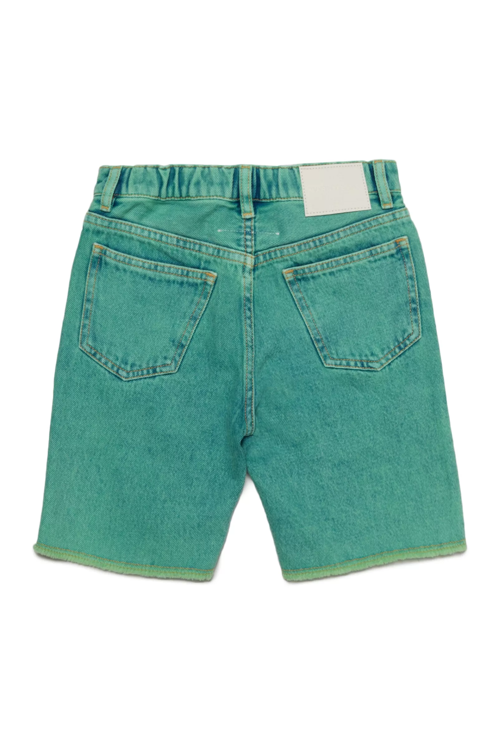 Gonne E Shorts<MM6 MAISON MARGIELA Shorts Acquamarina In Denim Con Sovratintura Verde Acquamarina