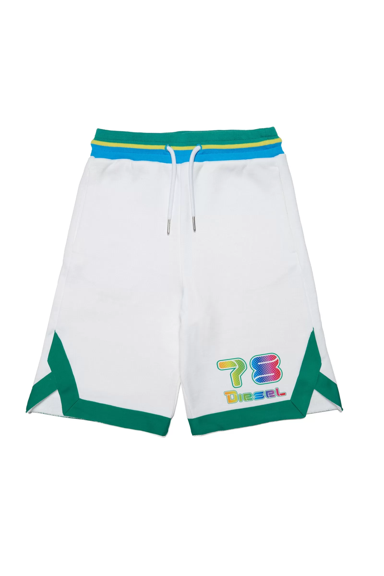 Pantaloni E Shorts<DIESEL Shorts Basket Bianchi Con Coulisse In Vita Bianco