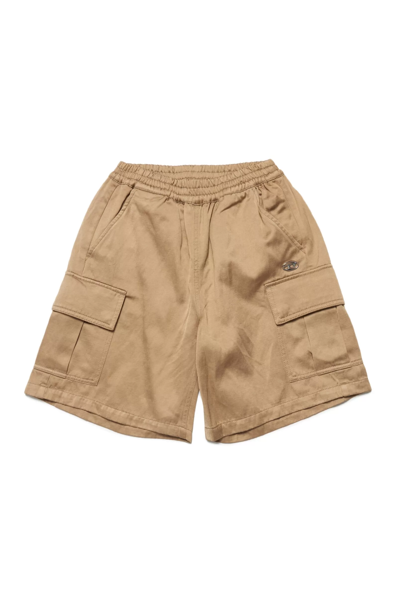 Gonne E Shorts<DIESEL Shorts Beige In Misto Raso E Lino Cappuccino