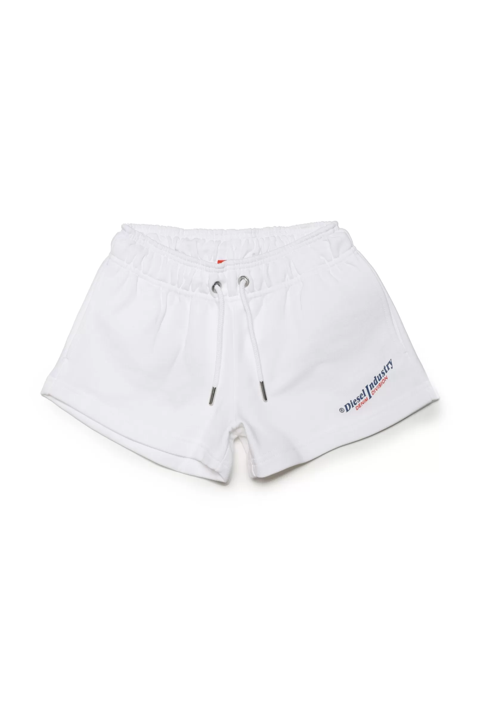 Gonne E Shorts<DIESEL Shorts Bianchi In Cotone Con Coulisse In Vita Bianco