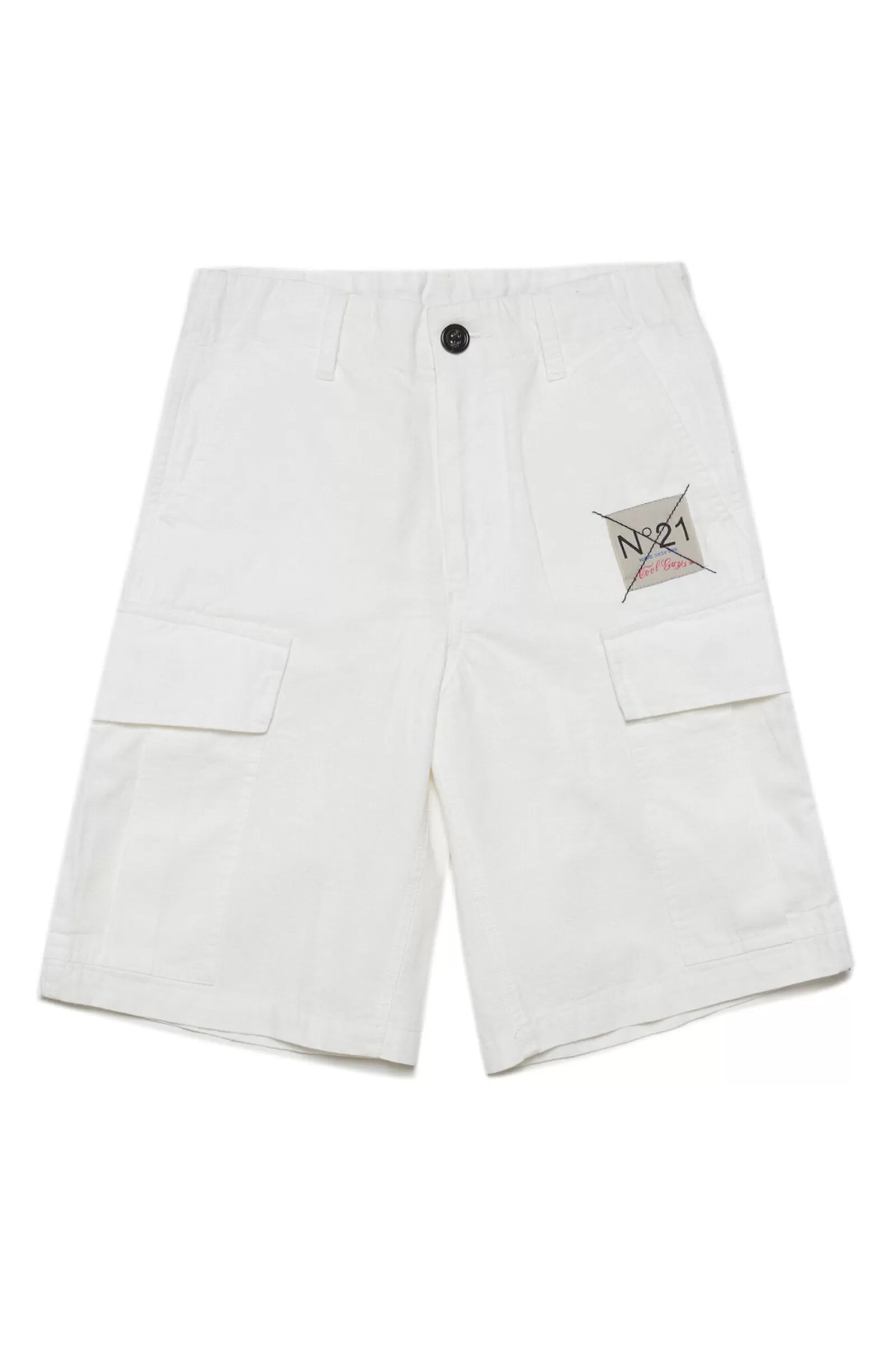 Pantaloni E Shorts<N°21 Shorts Bianchi In Cotone Ripstop Multitasche Bianco