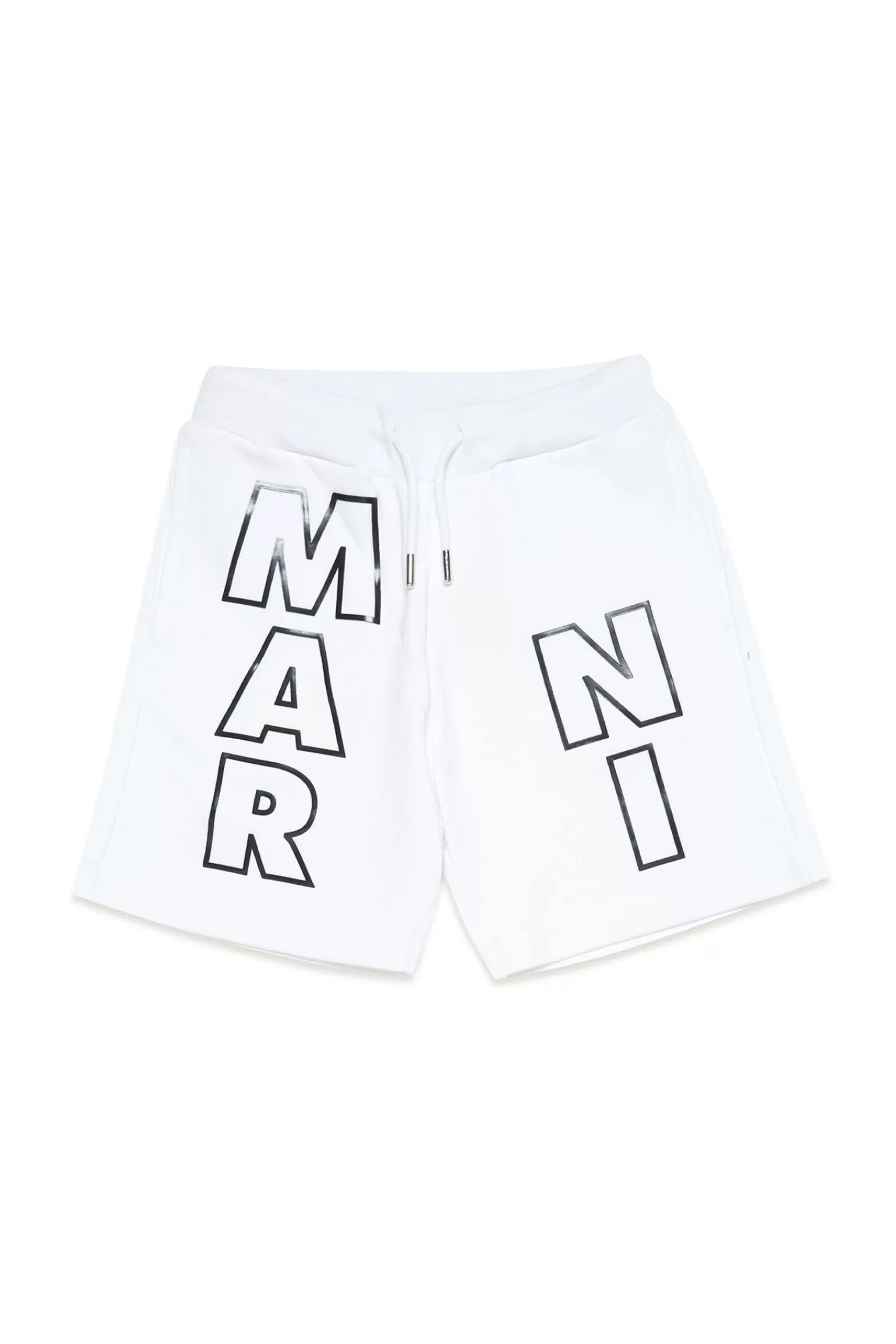 Gonne E Shorts<MARNI Shorts Bianchi In Felpa Con Logo Displaced Bianco