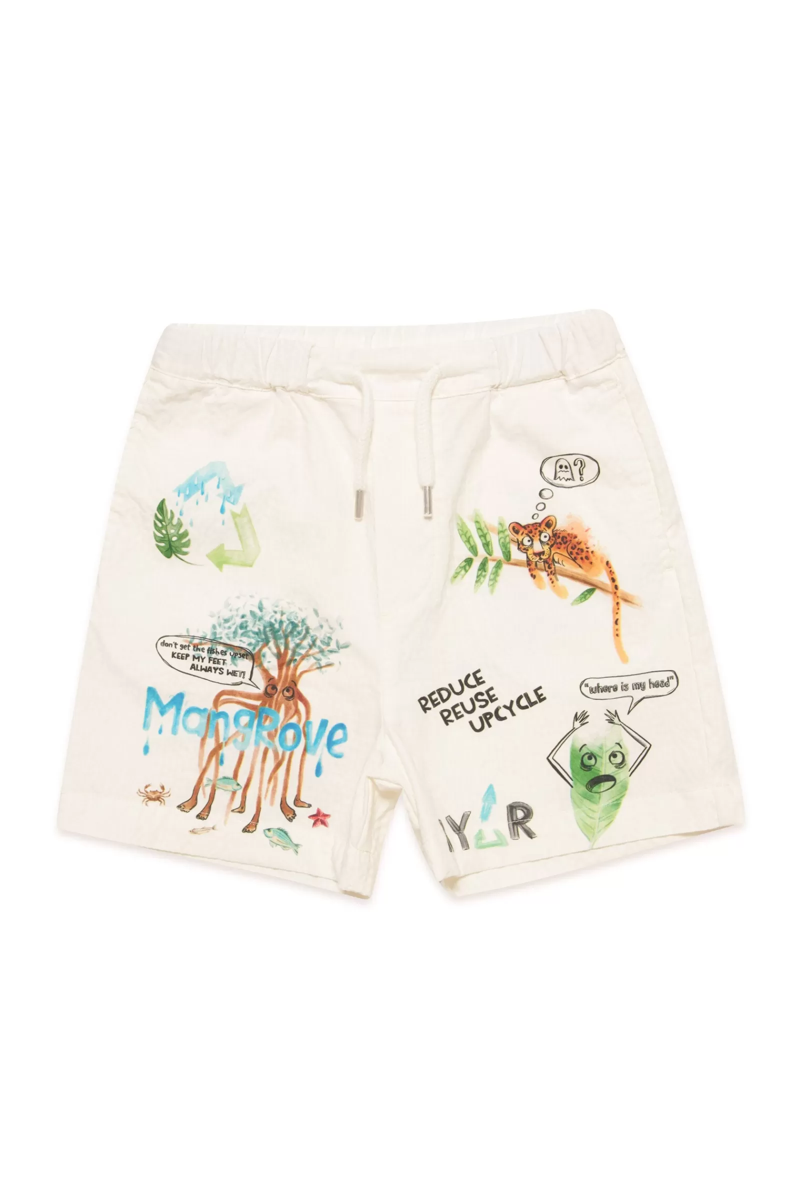 Gonne E Shorts<MYAR Shorts Bianchi In Tessuto Deadstock Con Stampe Digitali Bianco Sporco