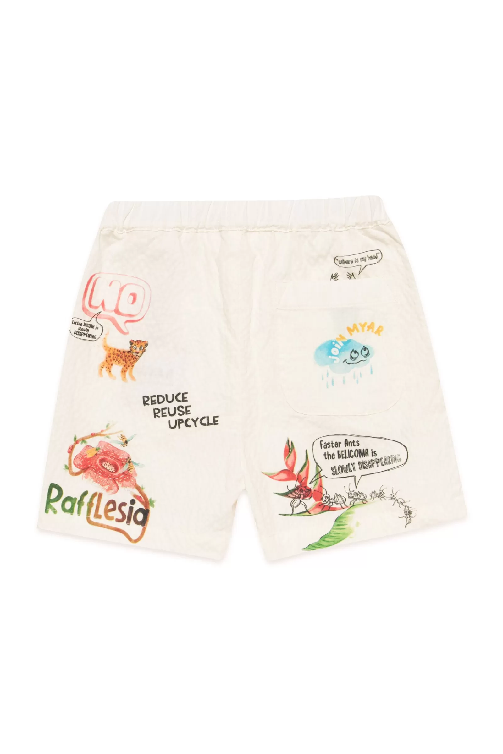 Gonne E Shorts<MYAR Shorts Bianchi In Tessuto Deadstock Con Stampe Digitali Bianco Sporco