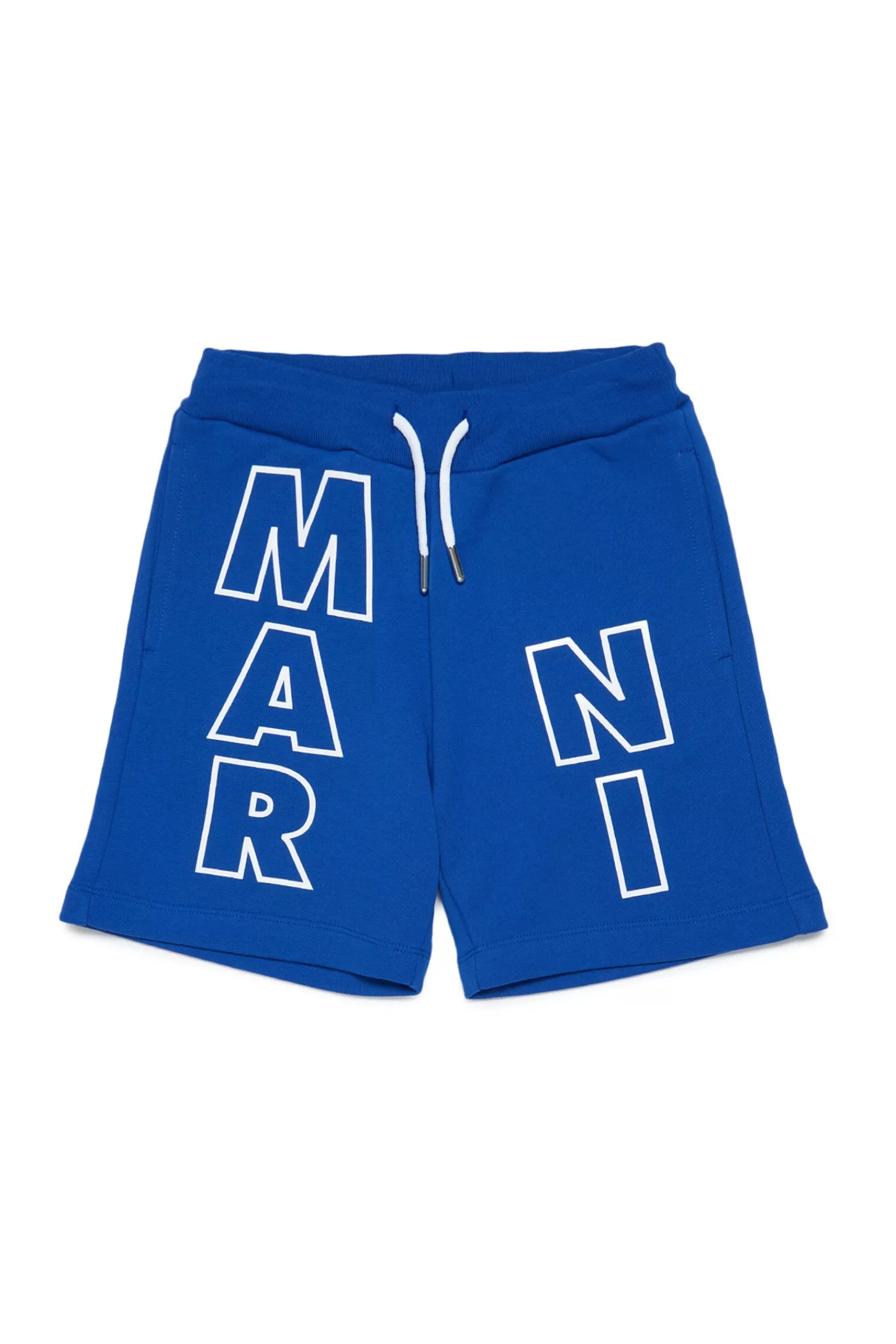 Pantaloni E Shorts<MARNI Shorts Blu In Felpa Con Logo Displaced Blu Surf The Web