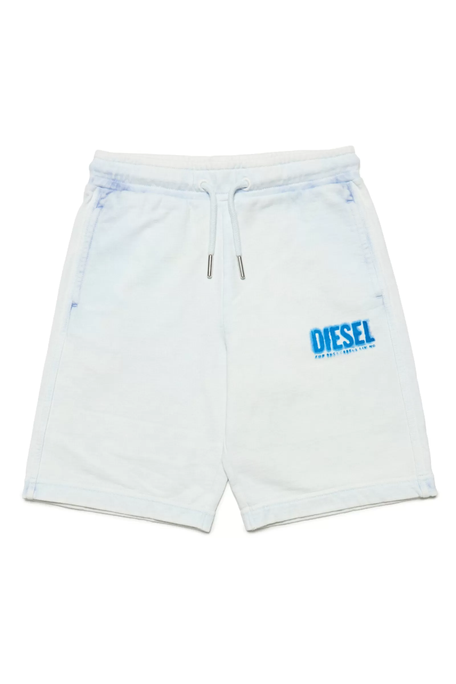 Pantaloni E Shorts<DIESEL Shorts Blu In Felpa Con Logo Effetto Sbiadito Blu Crespo