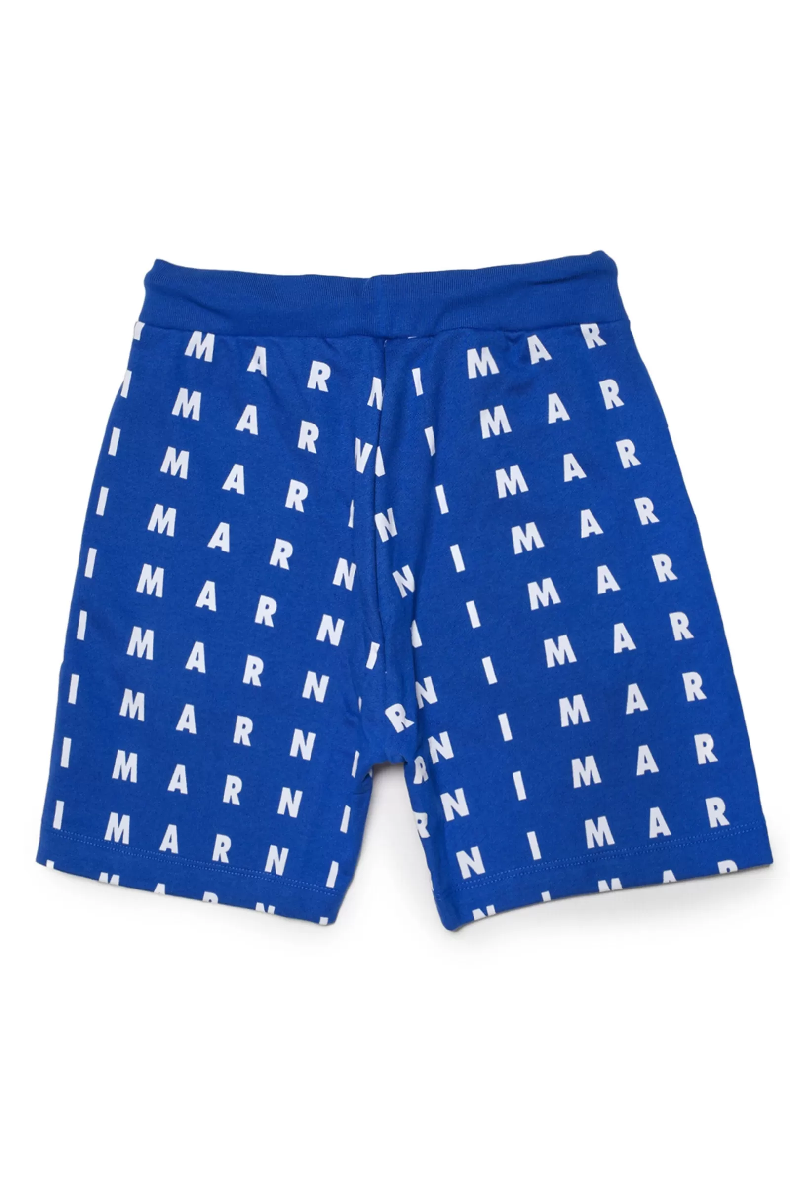 Gonne E Shorts<MARNI Shorts Blu In Felpa Con Logo Piccolo Allover Blu Surf The Web