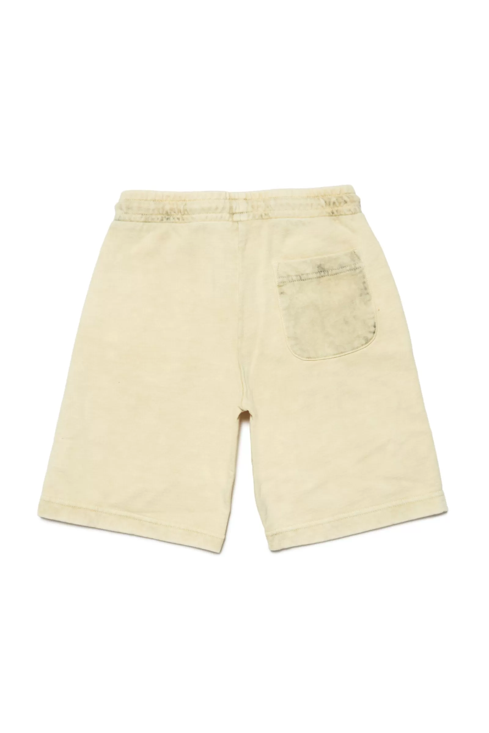 Pantaloni E Shorts<DIESEL Shorts Gialli In Felpa Con Logo Effetto Sbiadito Limonata