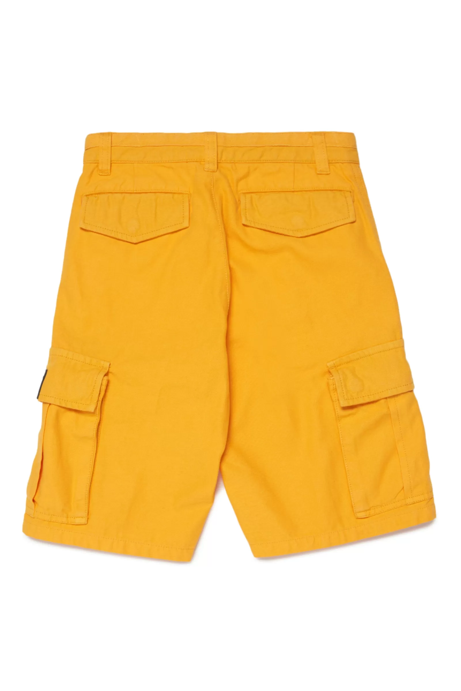 Pantaloni E Shorts<DIESEL Shorts Giallo Modello Cargo Multitasche In Twill Oro