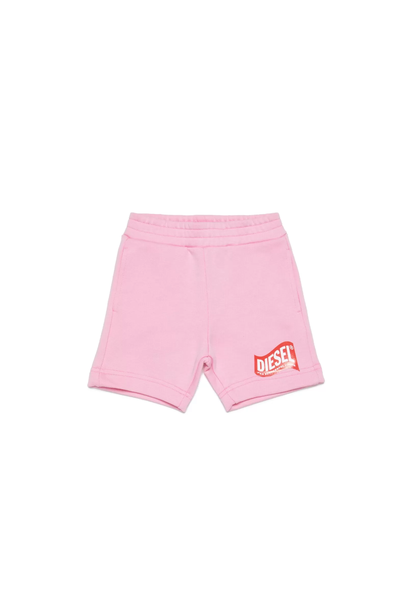 Pantaloni E Shorts<DIESEL Shorts In Cotone Con Logo In Versione  Rosa Pastello