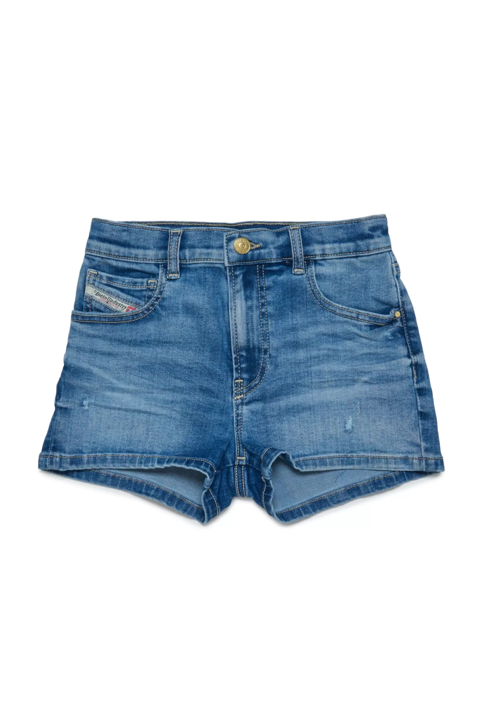 Gonne E Shorts<DIESEL Shorts In Denim Blu Effetto Used Blu Denim