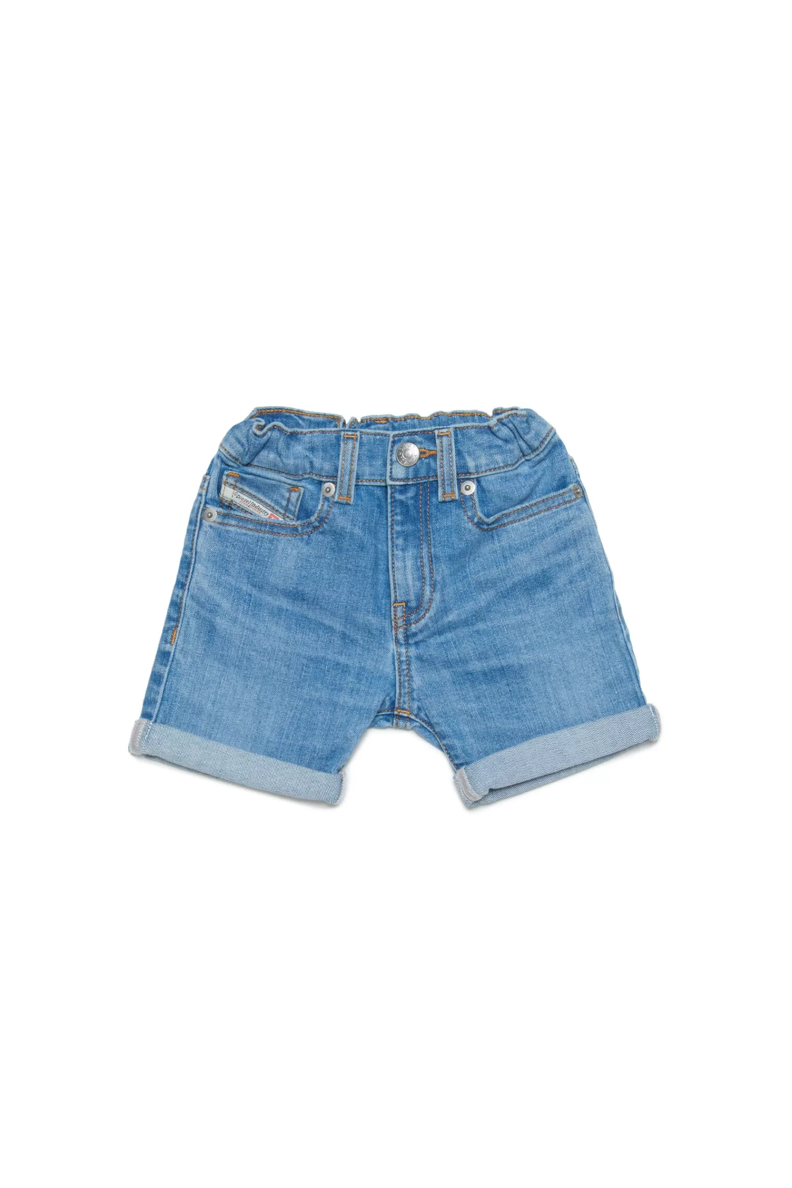 Pantaloni E Shorts<DIESEL Shorts In Denim Blu Elasticizzati Blu Denim