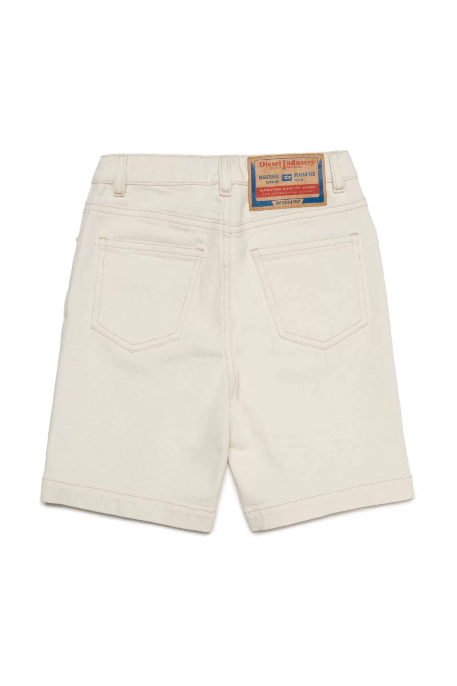 Pantaloni E Shorts<DIESEL Shorts In Denim Ecru Bianco Sporco