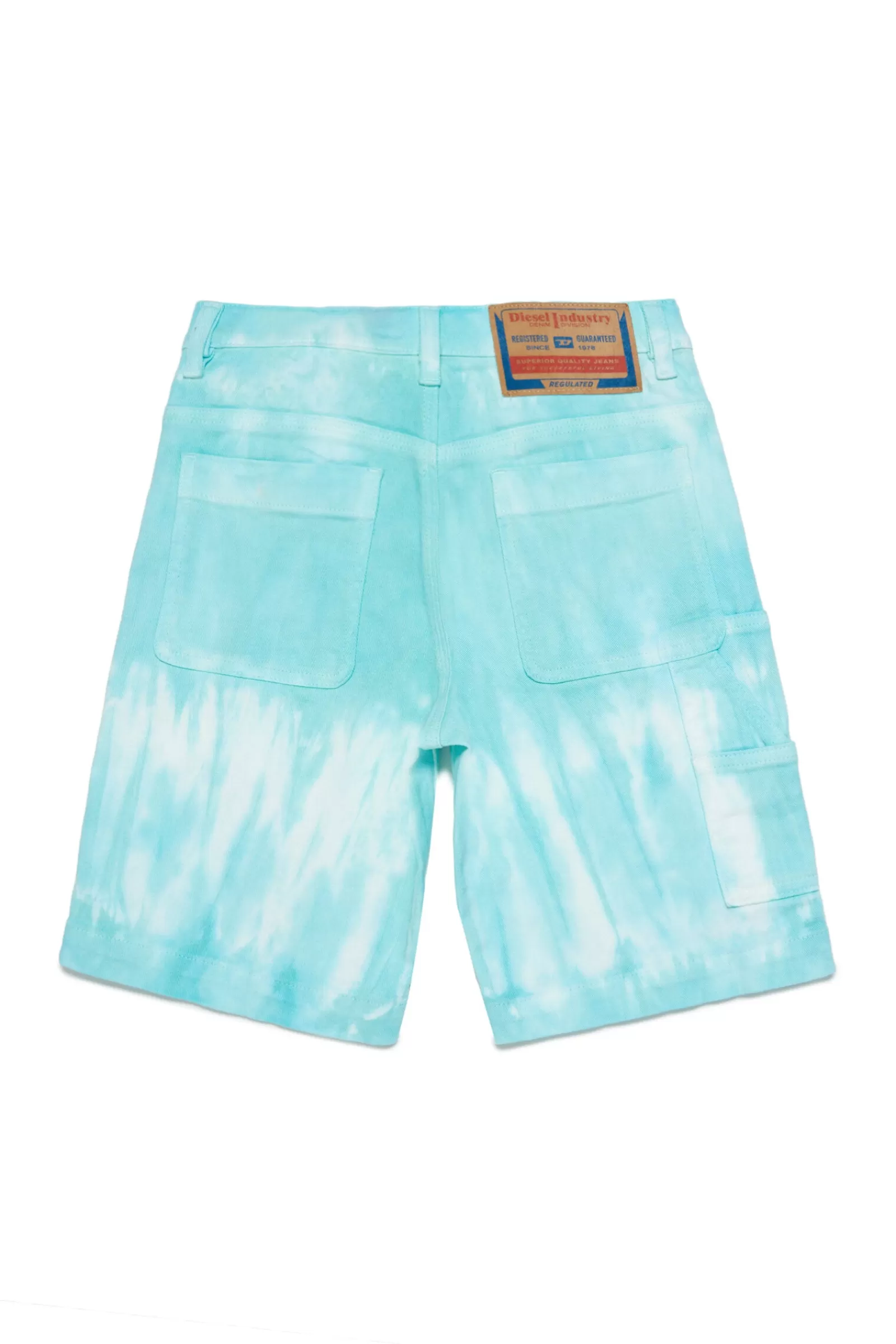 Pantaloni E Shorts<DIESEL Shorts In Denim Effetto Tie-Dye Verdi Verde Katydid