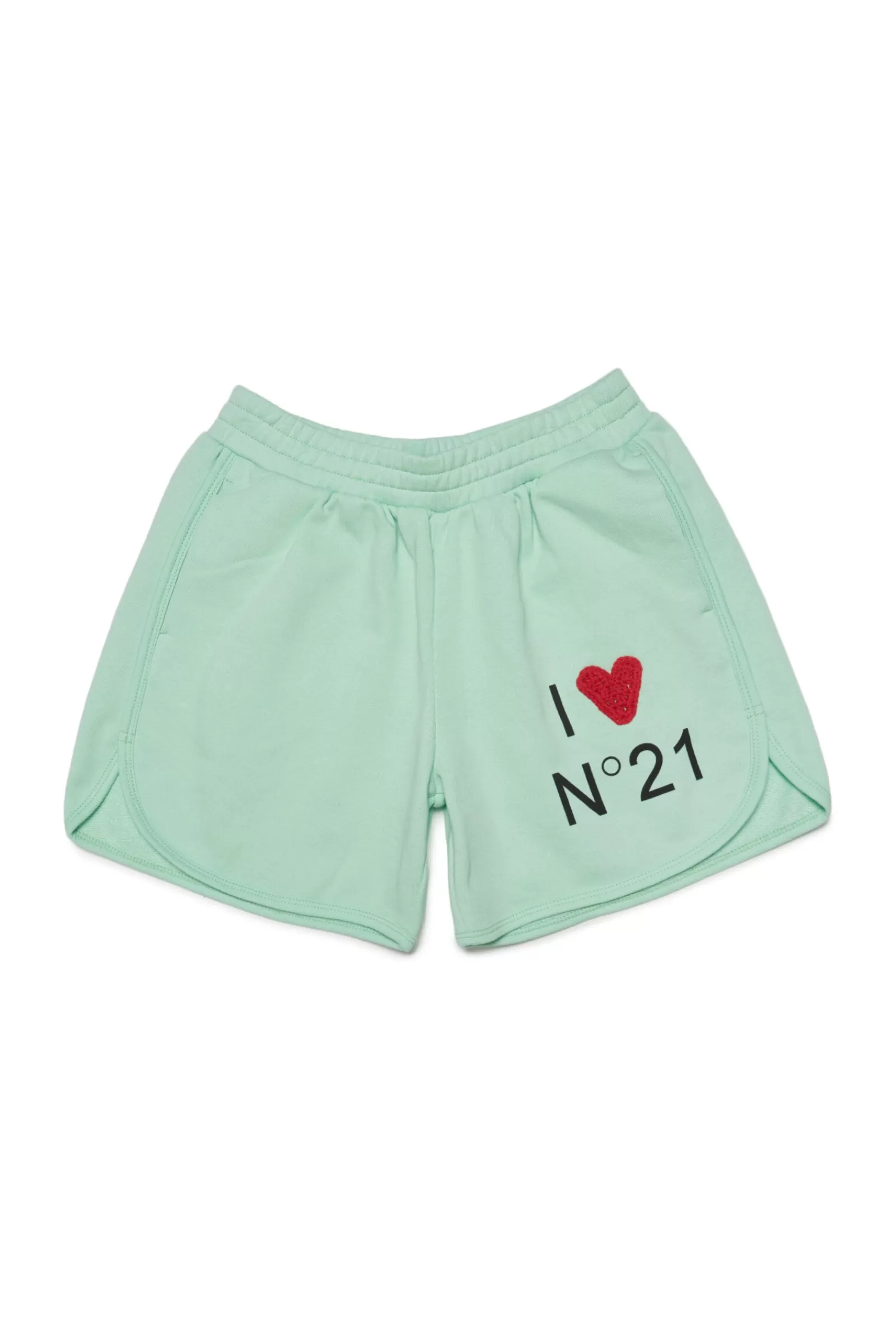 Gonne E Shorts<N°21 Shorts In Felpa Con Logo I Love Verde Menta