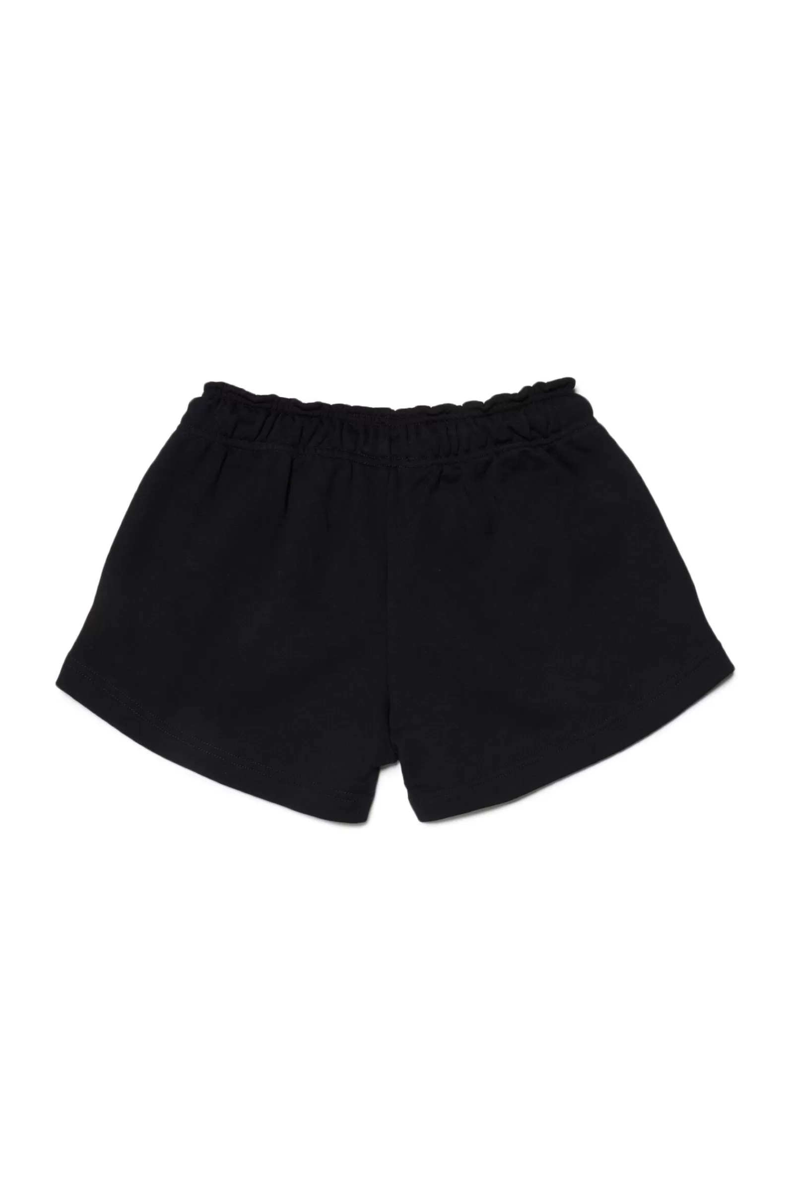 Gonne E Shorts<DIESEL Shorts Neri In Cotone Con Coulisse In Vita Nero